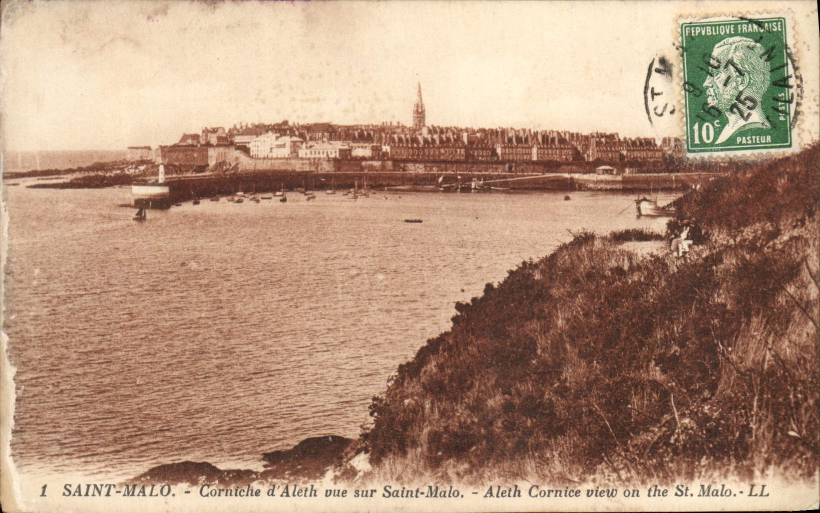 Cornisa santa D Aleth de Malo de la POSTAL de la VENDIMIA visto en Malo Saint