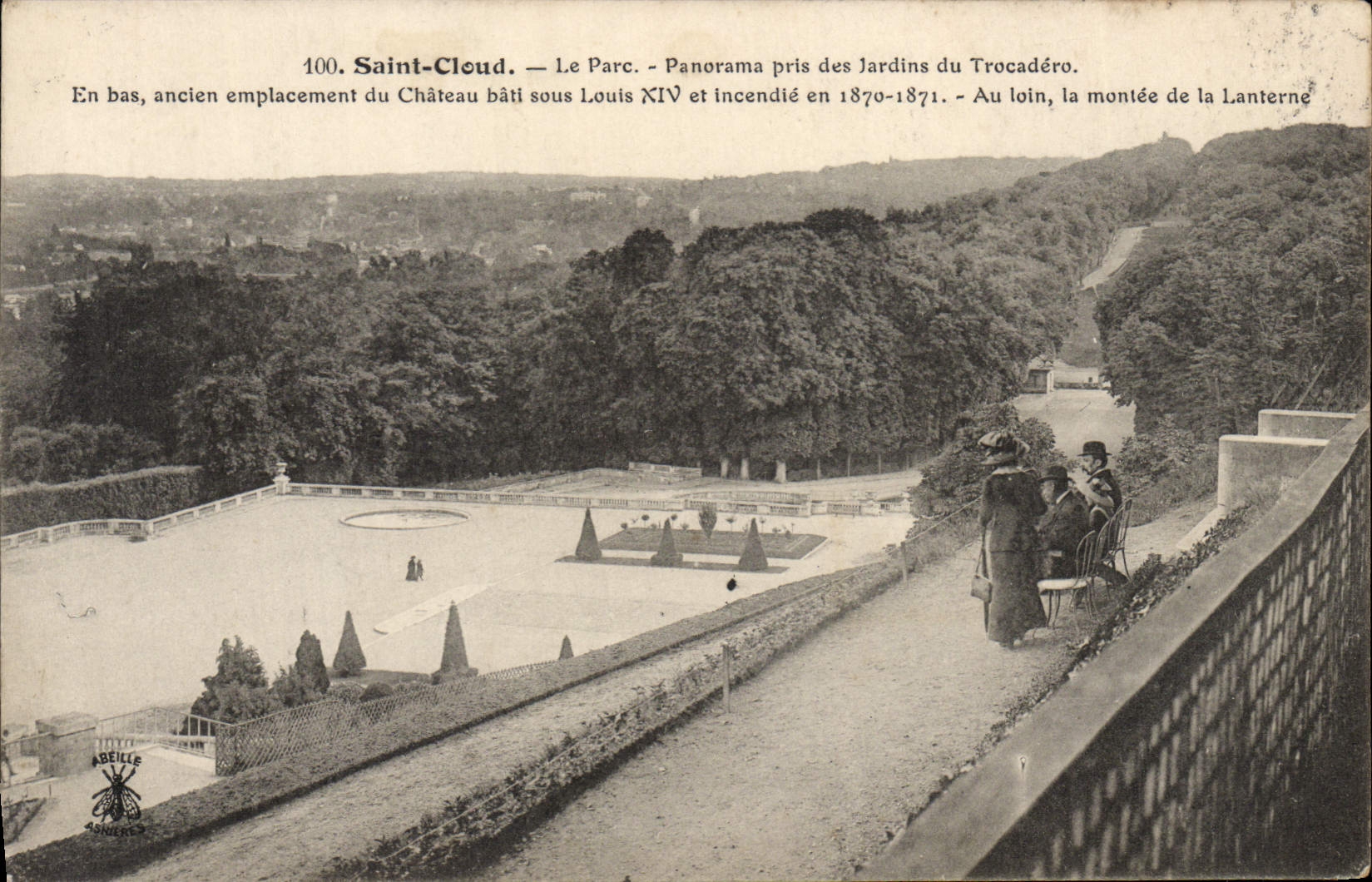 CPA Saint Cloud Le Parc Panorama Prise Des Jardins Du Trocadero