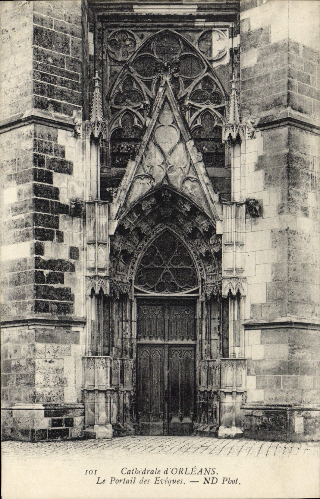 Catedral de la POSTAL de la VENDIMIA de Orleans la puerta de los obispos