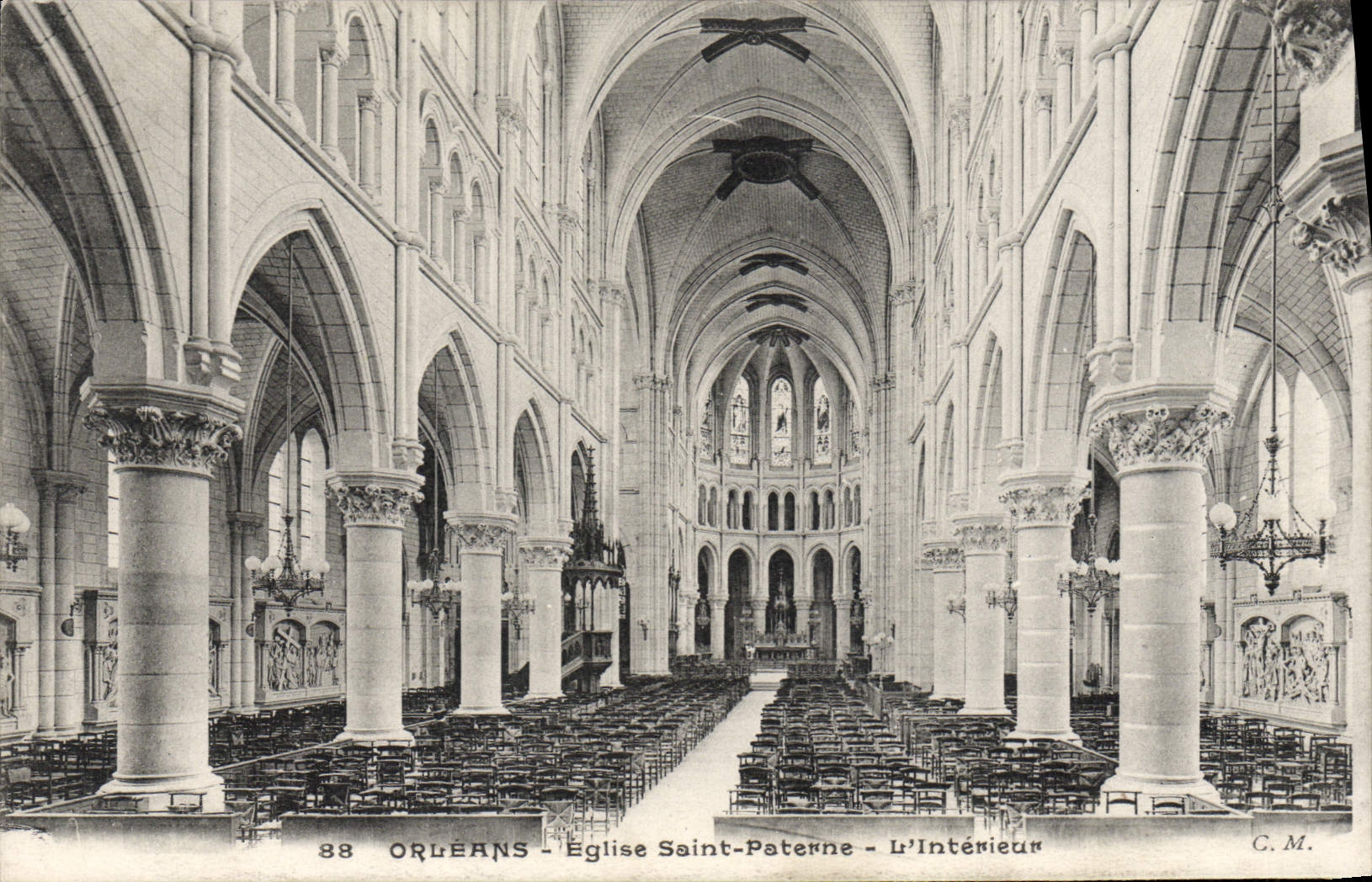 De la VENDIMIA de la POSTAL de Orleans de la iglesia interior benévolo Saint