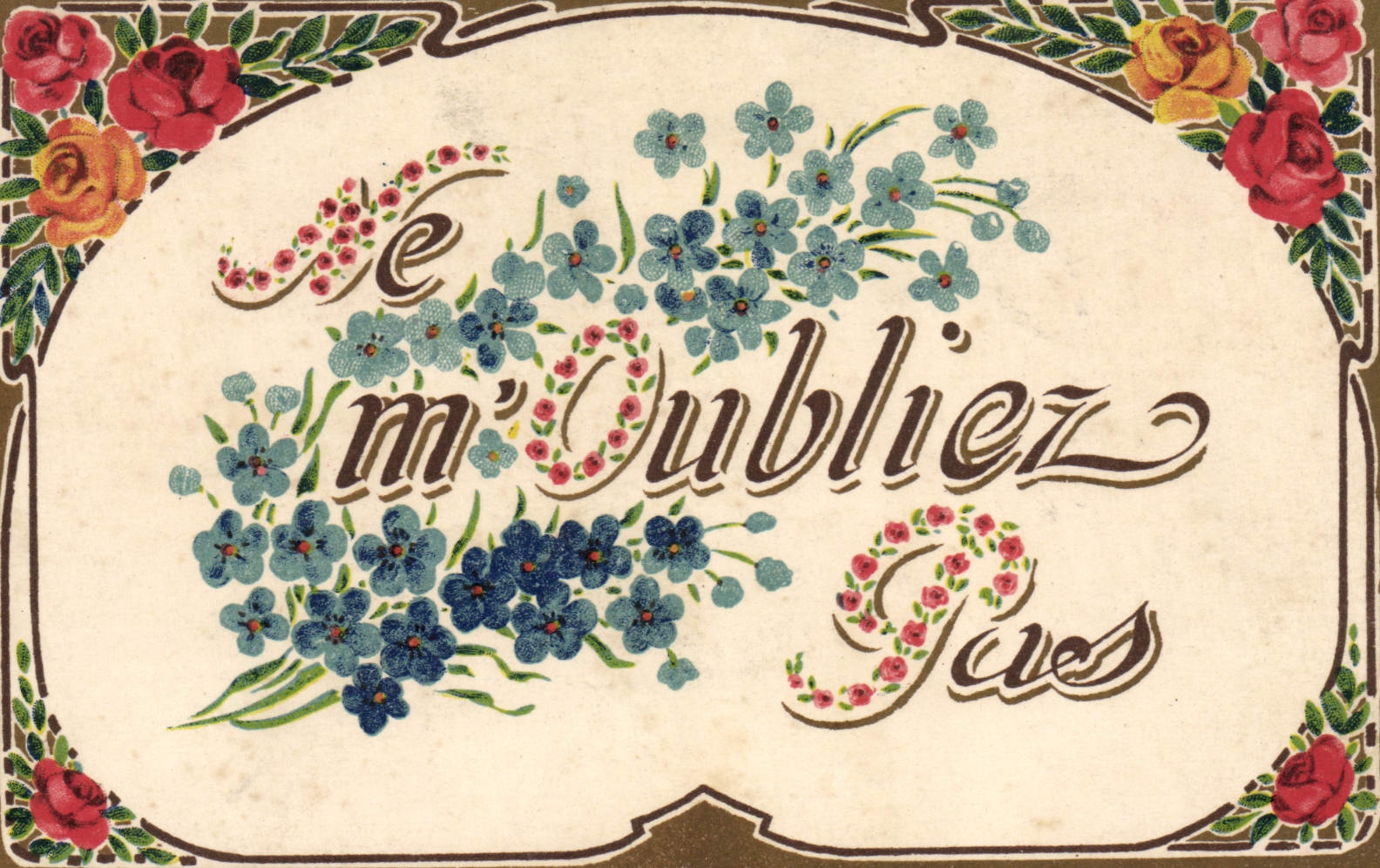 VINTAGE POSTCARD Fantasy Flowers Moubliez Pus