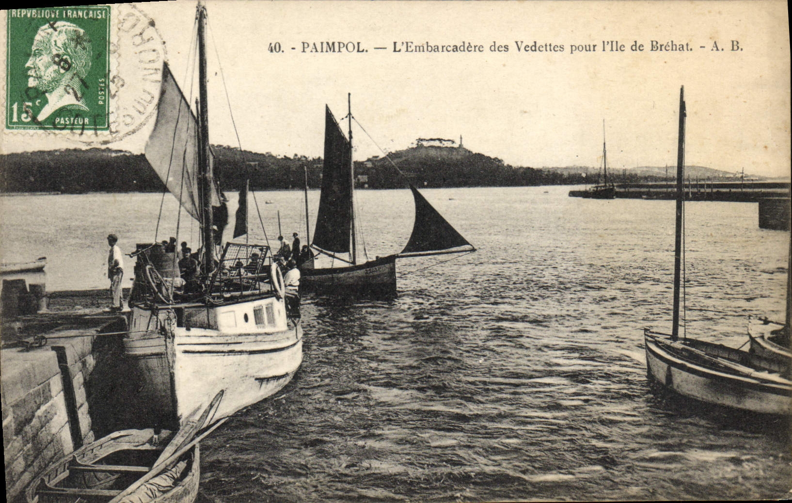 POSTAL Paimpol de la VENDIMIA la etapa de aterrizaje de las motoras de alta velocidad para I' De Brehat