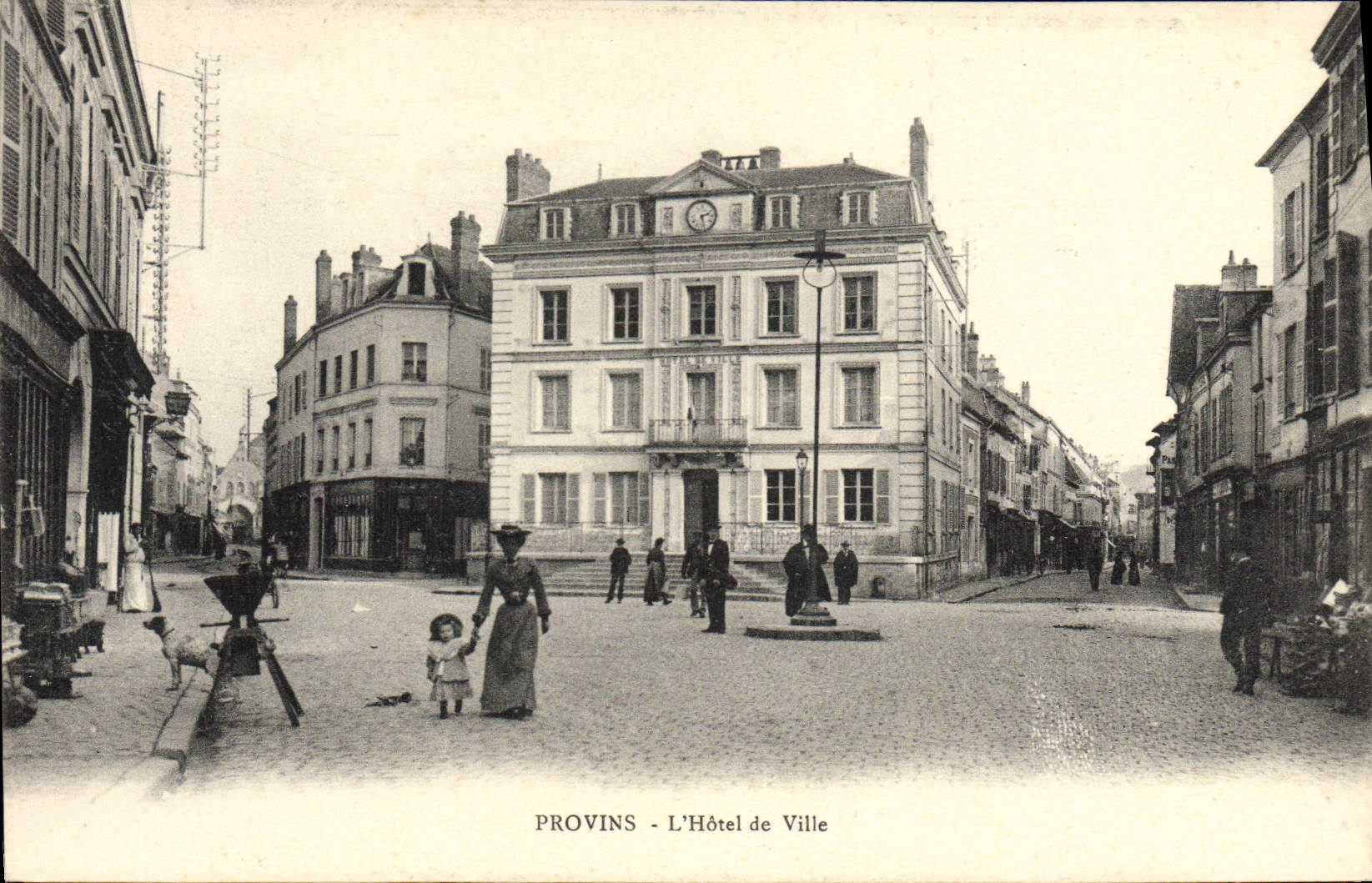 VINTAGE POSTCARD Layered branches the Town hall