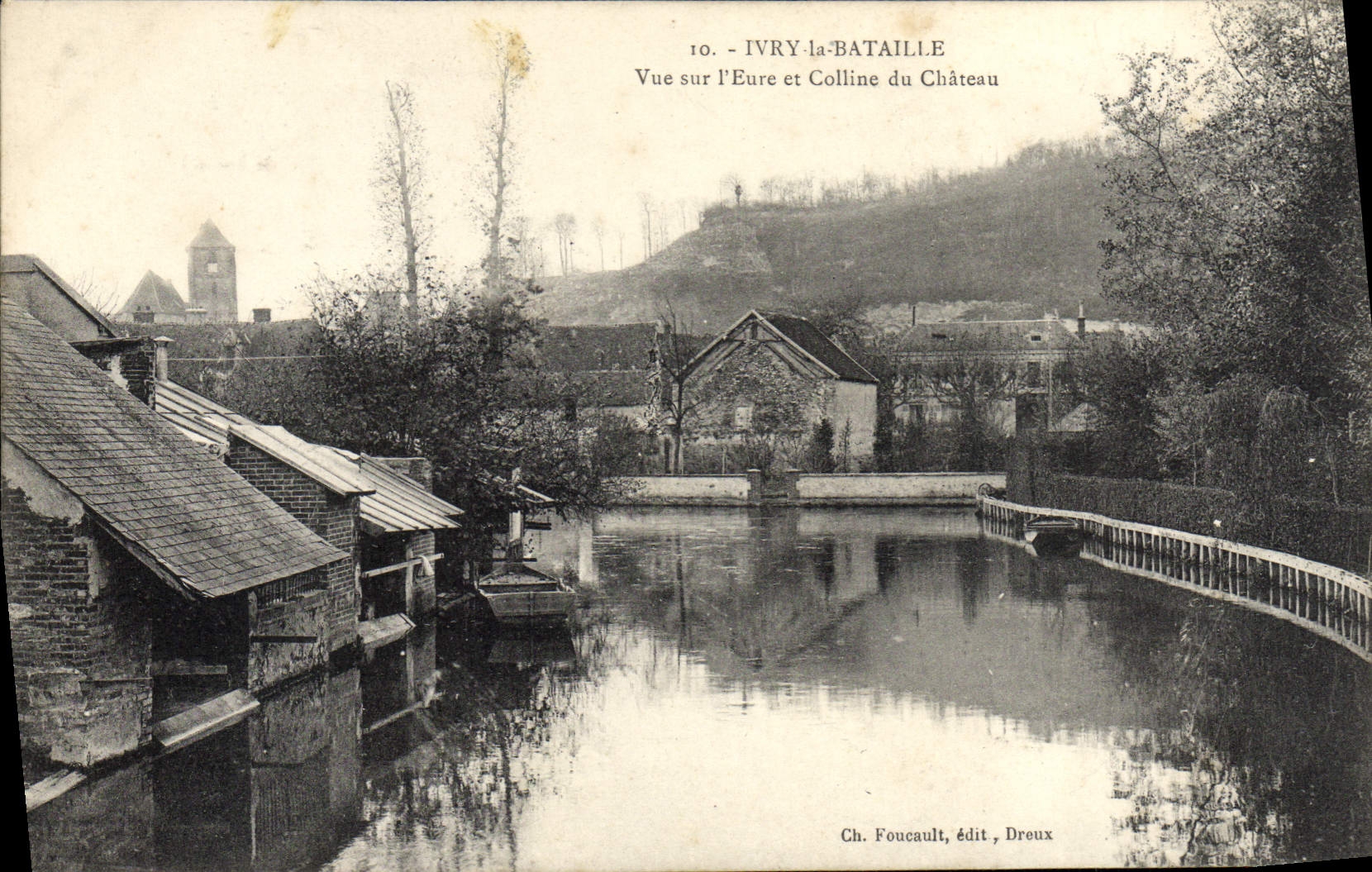 VINTAGE POSTCARD Ivry the Battle Seen On I' the Eure And Colline Of the Castle