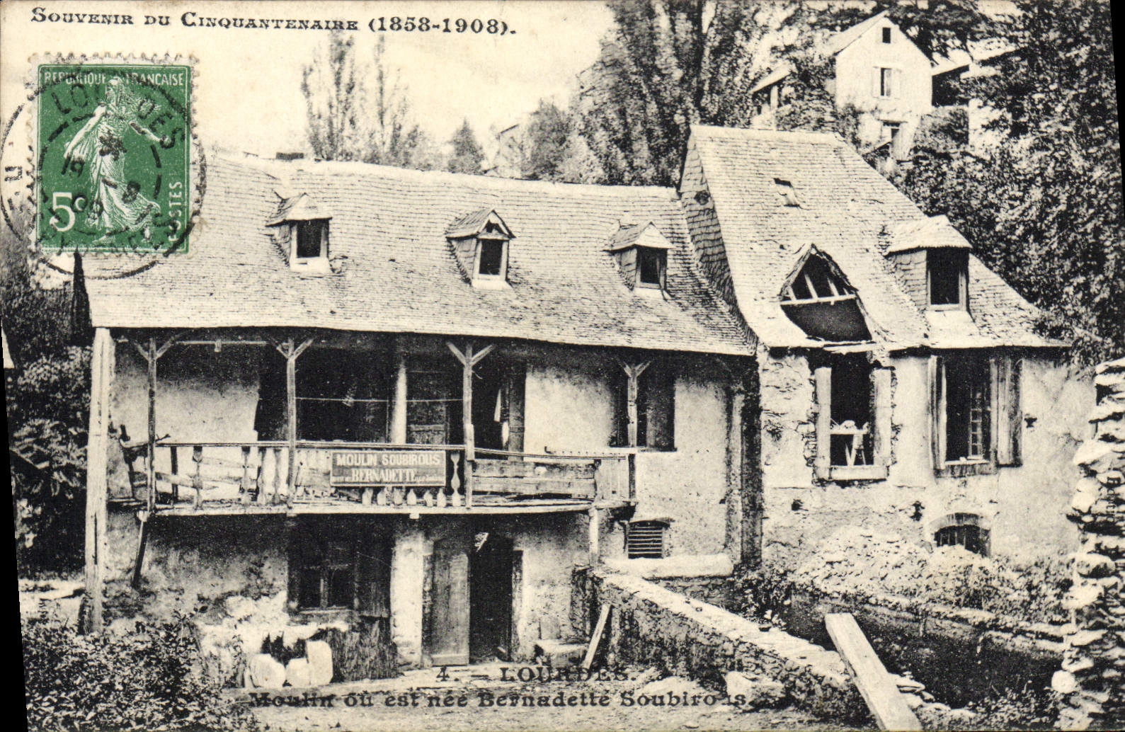 VINTAGE POSTCARD Heavy Mill or is Bernadette Soubirous