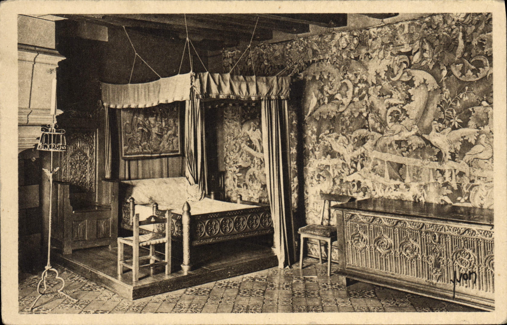 CPA Langeais Chambre A Coucher Tapisserie du 15eme 