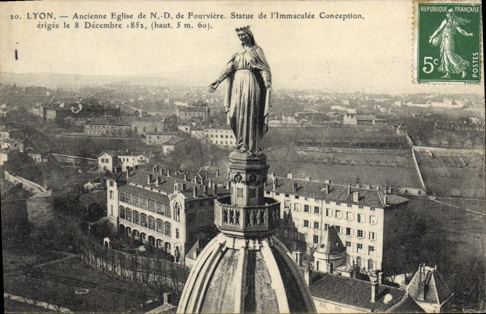 CPA Lyon Ancienne Eglise De Fourviere Statue De l'Immaculee Conception 