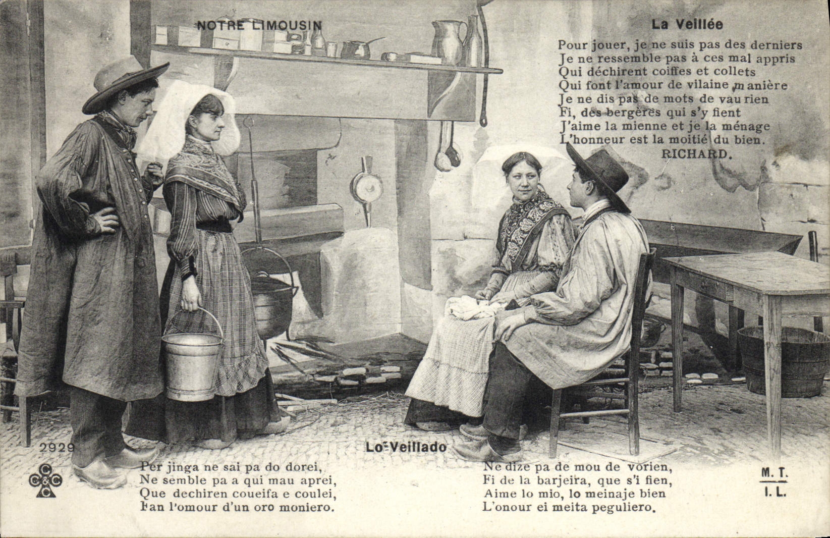 CPA Notre Limousin La Veillee Folklore