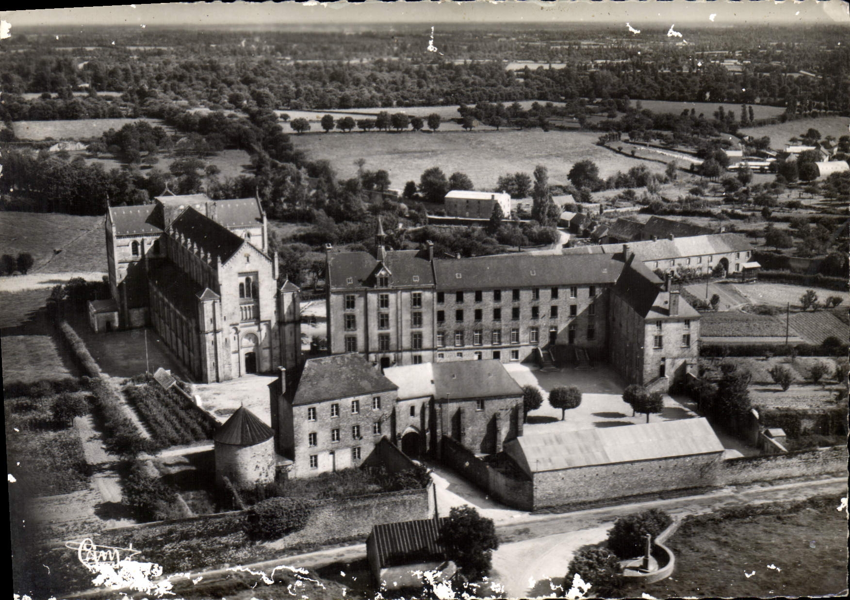 MODERN CARD Montebourg the Abbey Rested By William the Conqueror Seen air