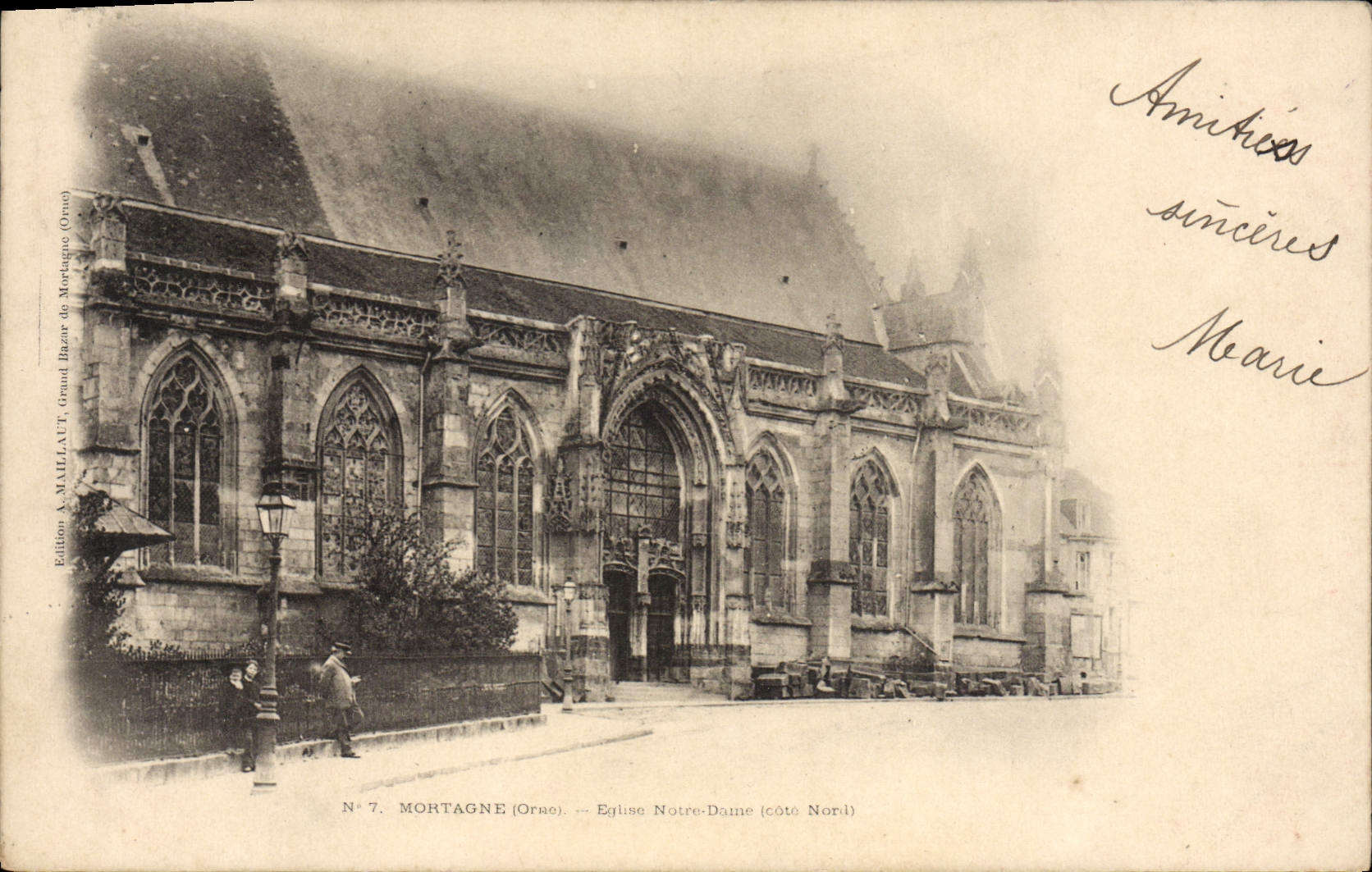 CPA Mortagne Eglise Notre Dame Cachet Alencon a Conde