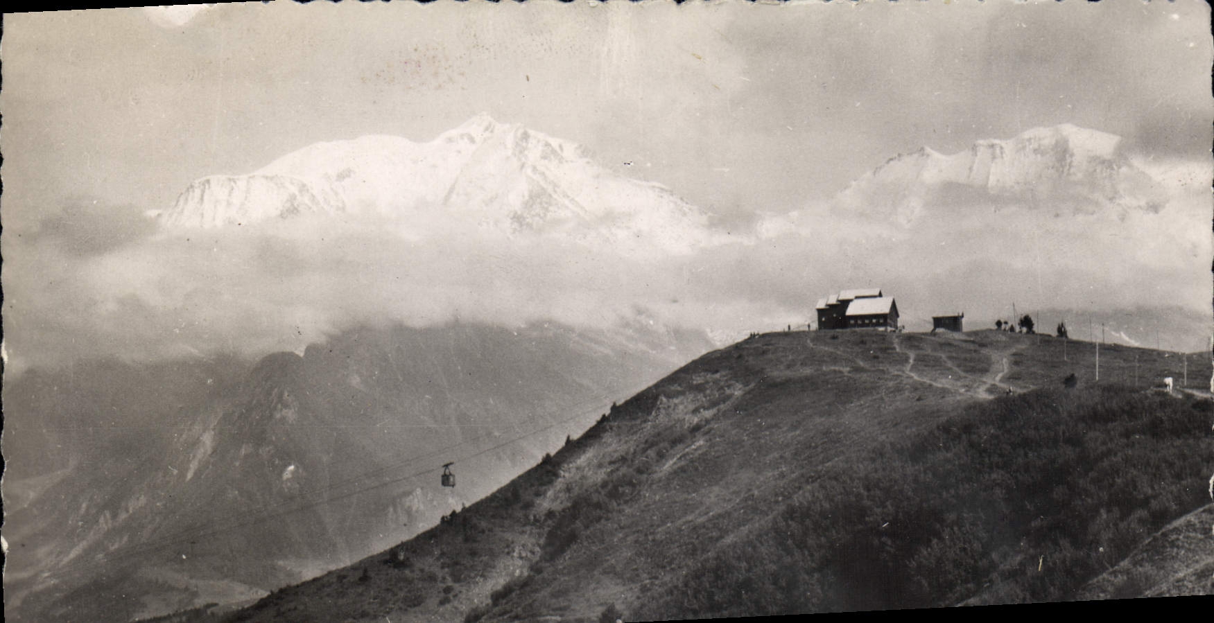POSTAL MODERNA masivo de Mont Blanc el montaje del laburnum alpestre y el venir teleferic de St Gervais les Bains