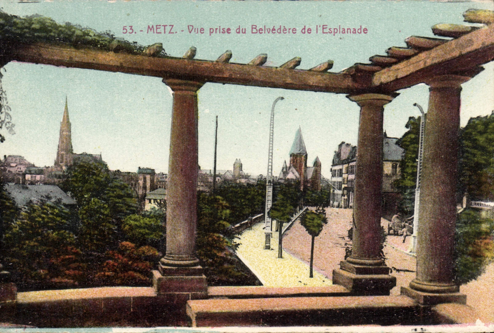 POSTAL Metz de la VENDIMIA vista del punto de vista De I' Esplanade