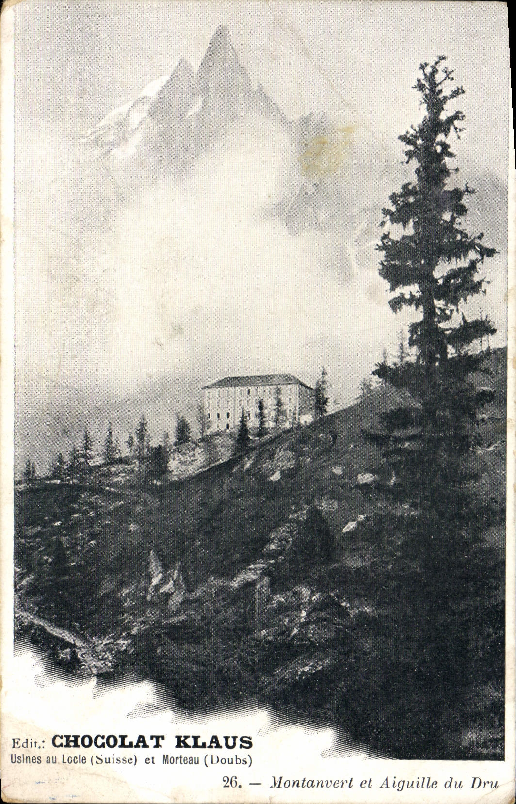 VINTAGE POSTCARD Chocolate Klaus Montanvert and switches Thickly