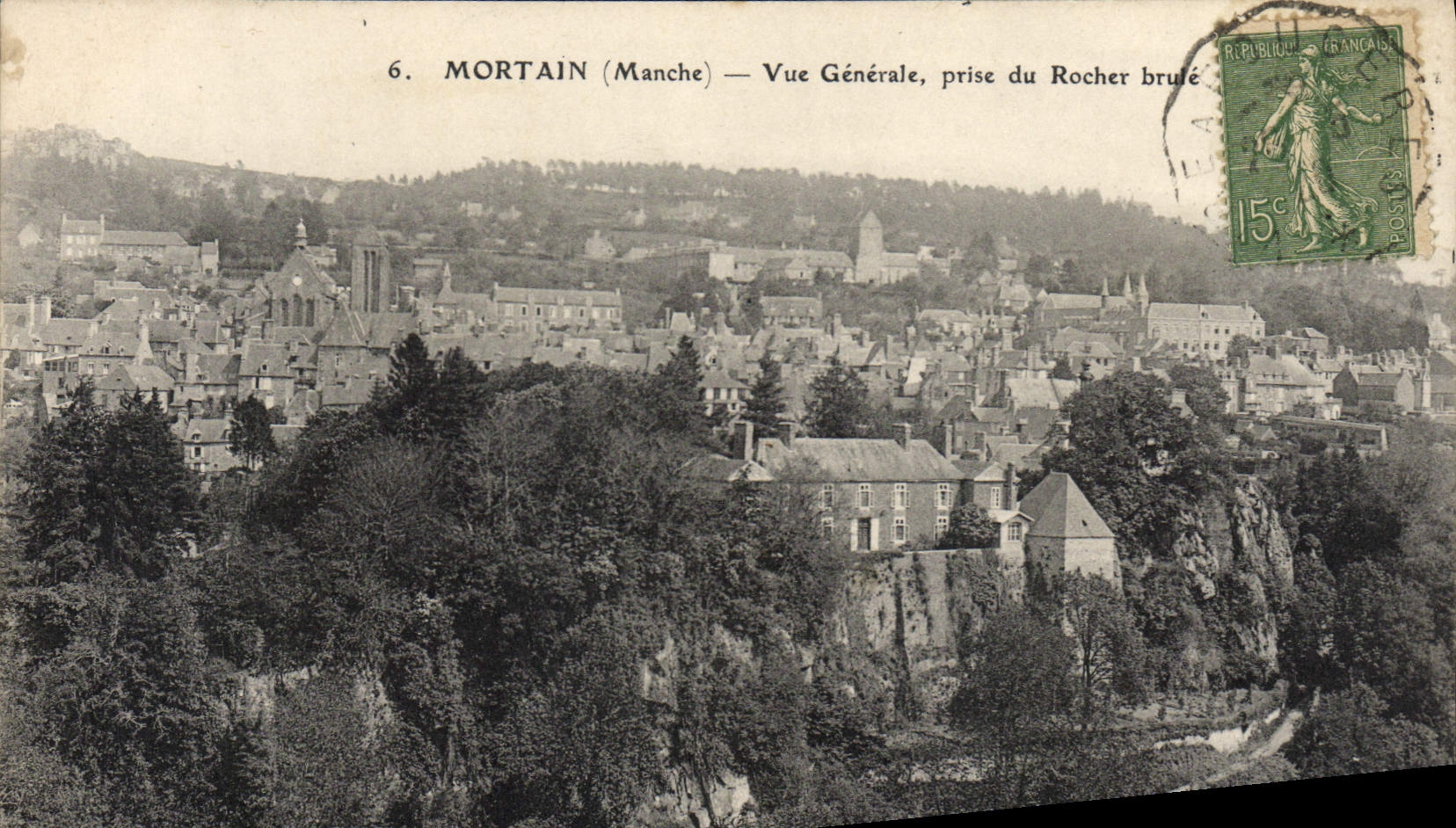 VINTAGE POSTCARD Mortain View Taken Of the Rock Flaring