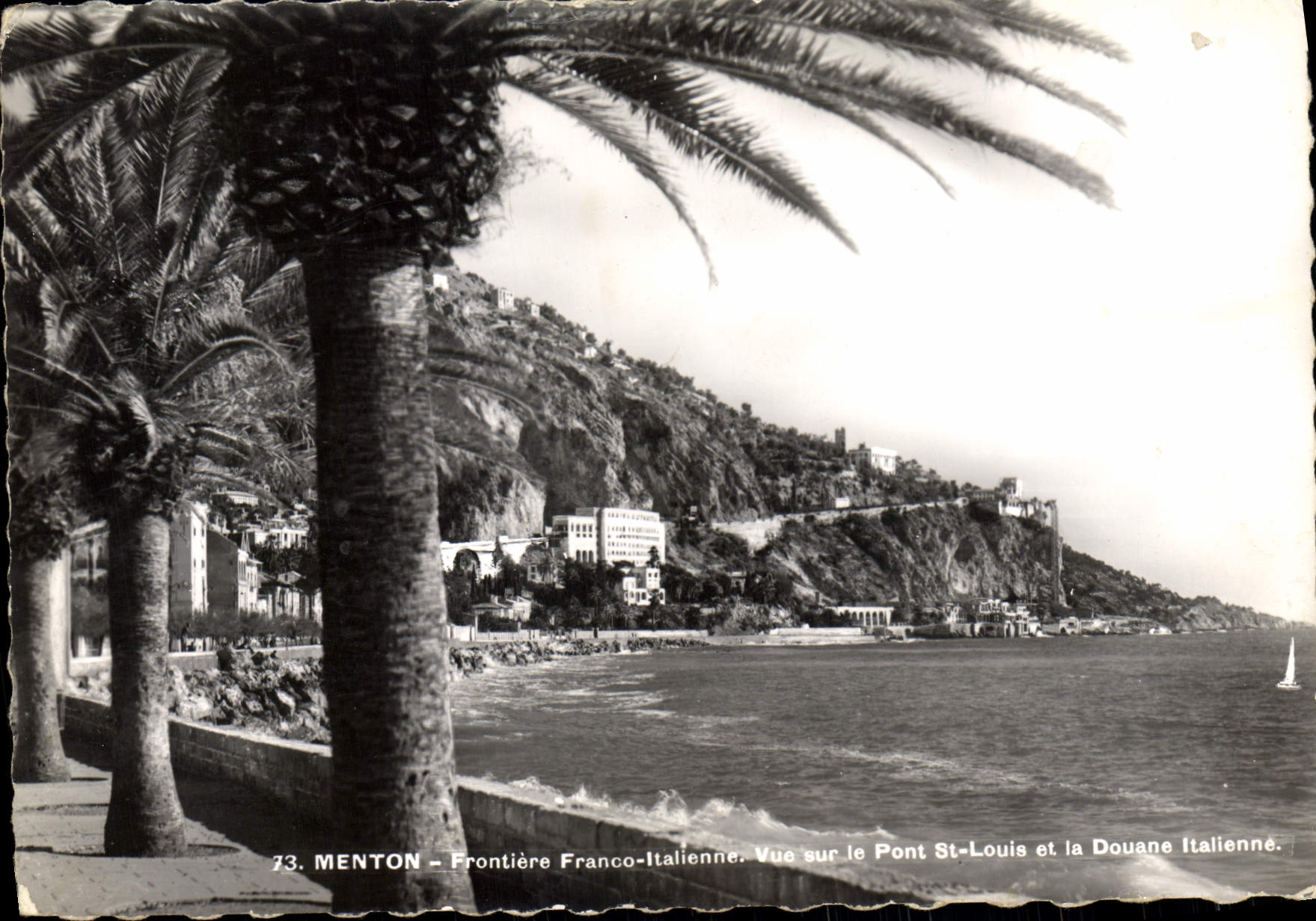 CPM Menton Frontiere Franco Italienne Vue sur le pont St Louis et la douane italienne
