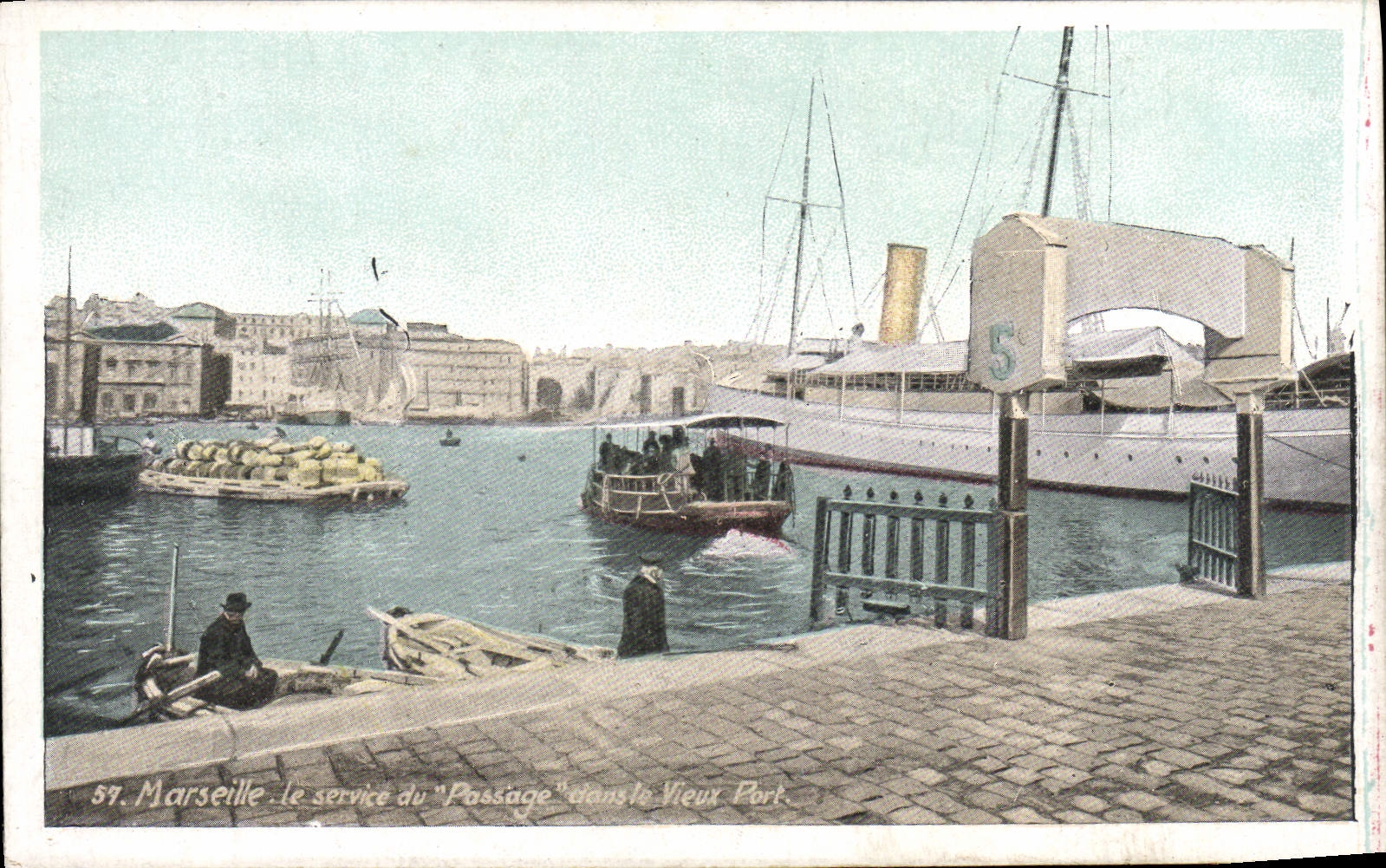 CPA Marseille Le service du Passage dans le vieux port