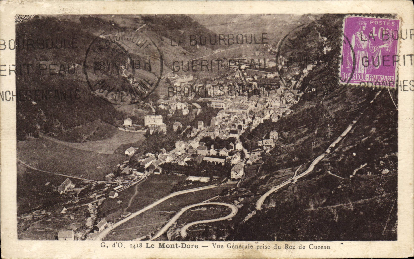VINTAGE POSTCARD the Mount View Gilds taken rox of Cuzeau