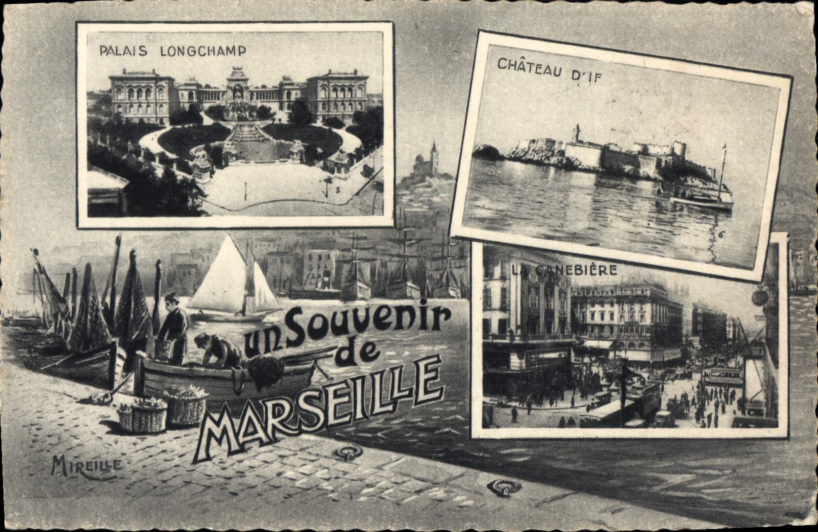 CPA Marseille Palais Longchamp Chateau d'If La Canebiere
