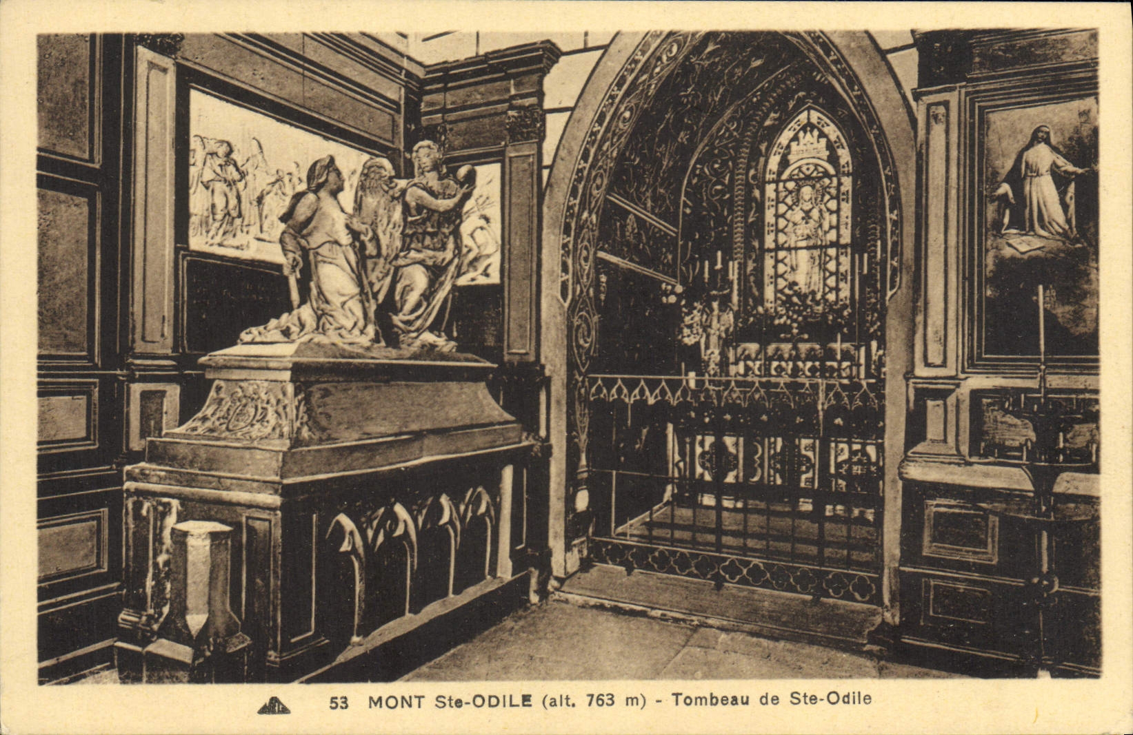 VINTAGE POSTCARD Mont Saint Odile Tomb of co. Odile
