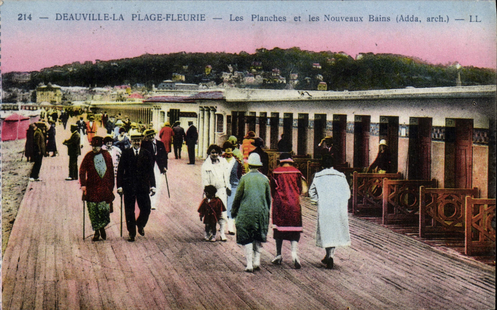 CPA Deauville La Plage Fleurie Les Planches Et Les Nouveaux Bains Cachet Mezidon a Trouville