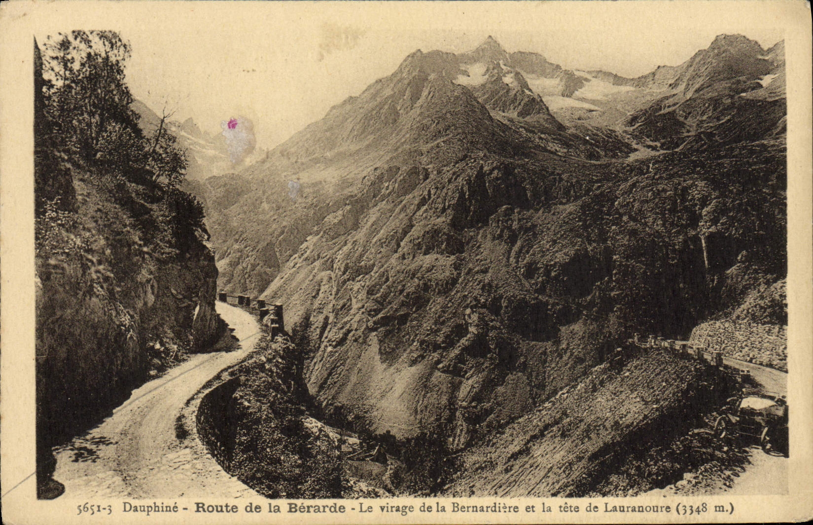 VINTAGE POSTCARD Dauphine Road Of Berarde the Turn Of Bernardiere and the head of Lauranoure