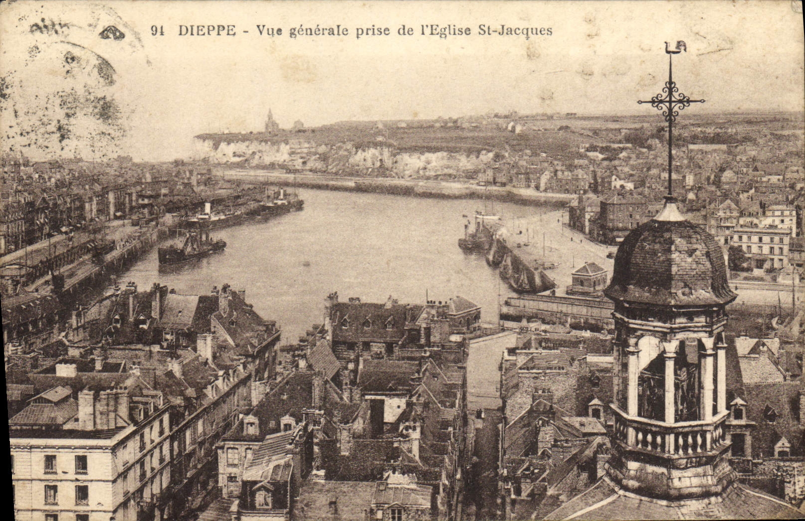 CPA Dieppe Vue Generale Prise De I'Eglise St Jacques