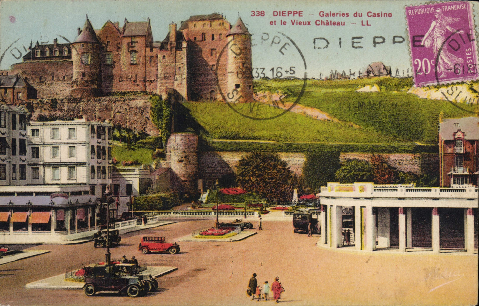 Galerías de Dieppe de la POSTAL de la VENDIMIA del casino y del castillo viejo