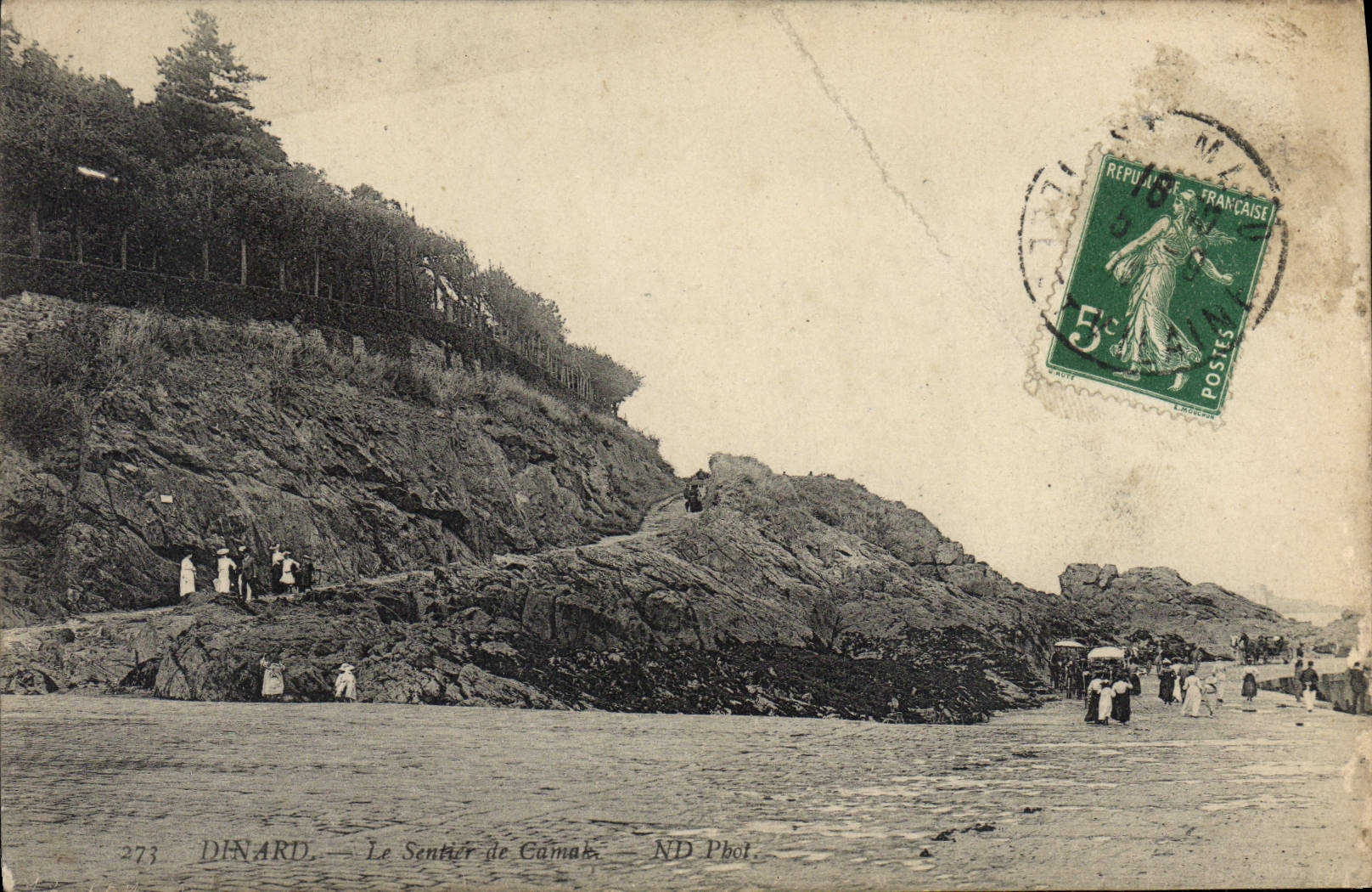 POSTAL Dinard de la VENDIMIA la trayectoria Camak