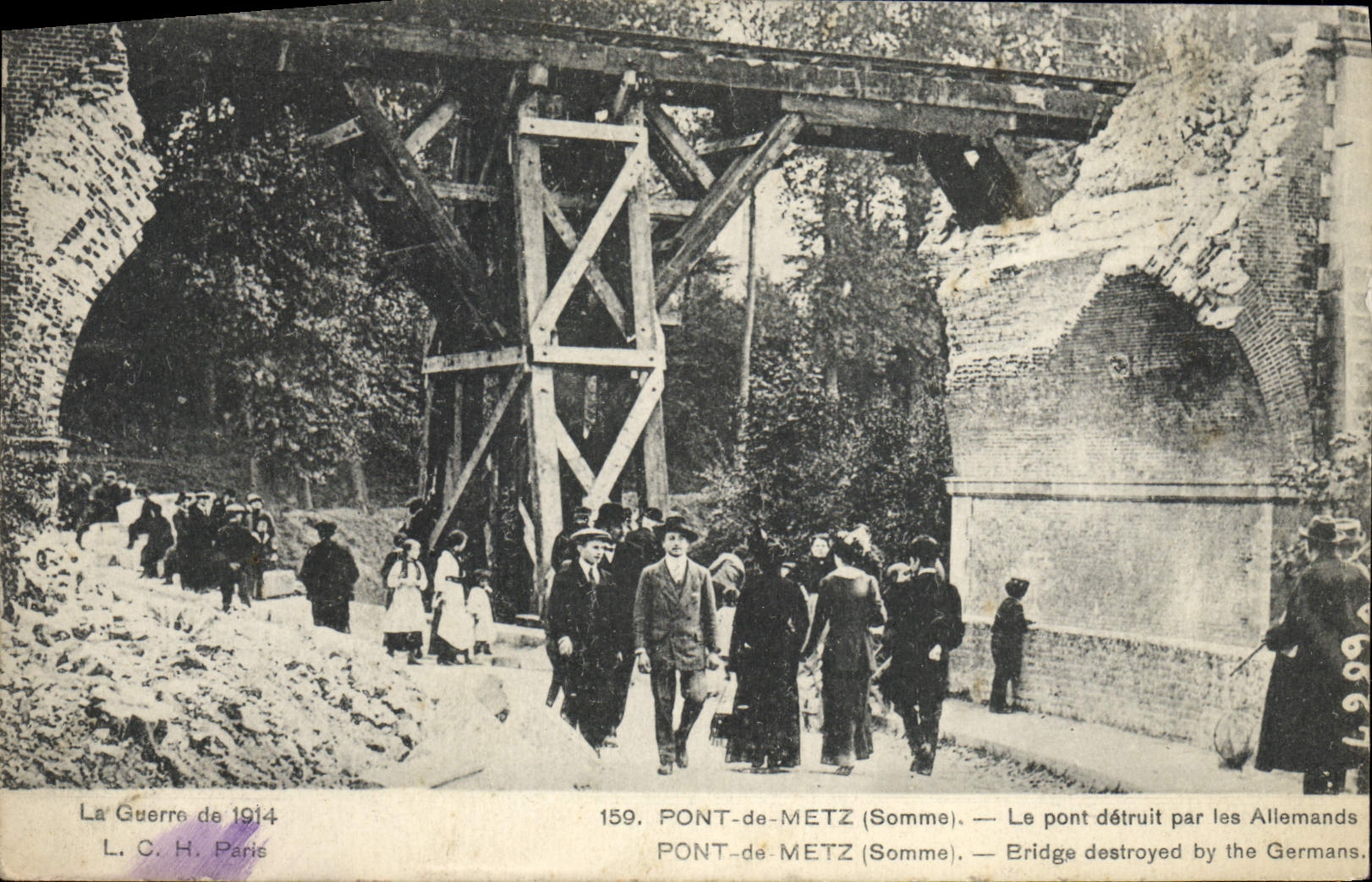 VINTAGE POSTCARD Bridge Of Metz the Bridge Destroyed By the Militaria Germans