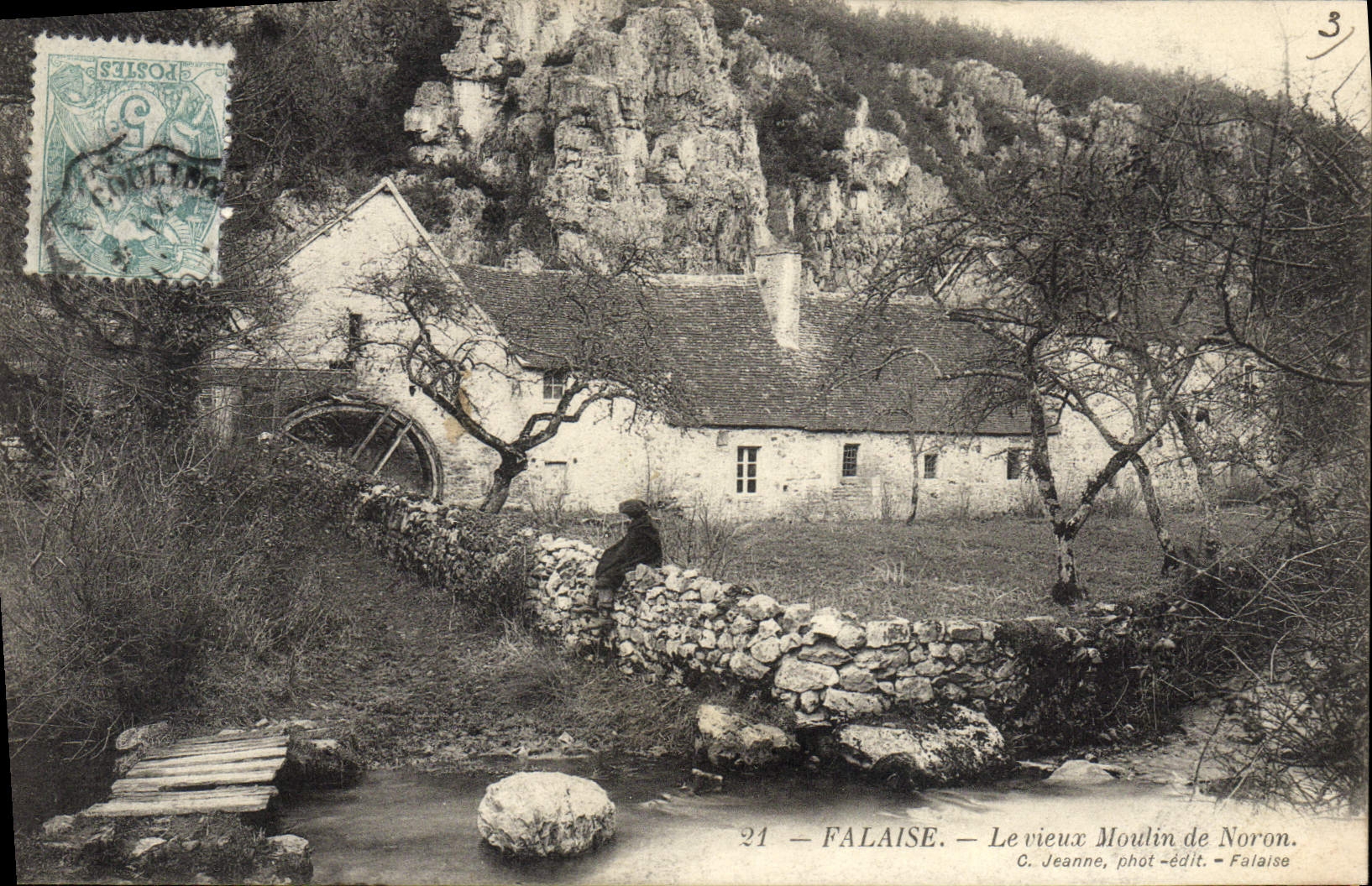 VINTAGE POSTCARD Cliff the Old Mill De Noron