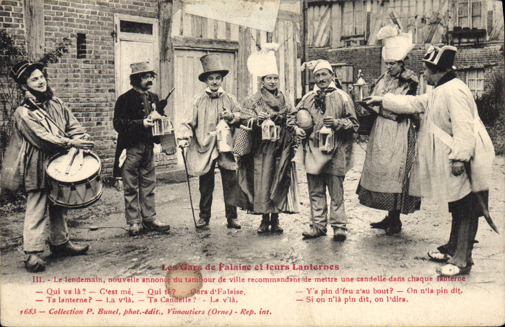 VINTAGE POSTCARD Cliff And Their Lanterns the Following day