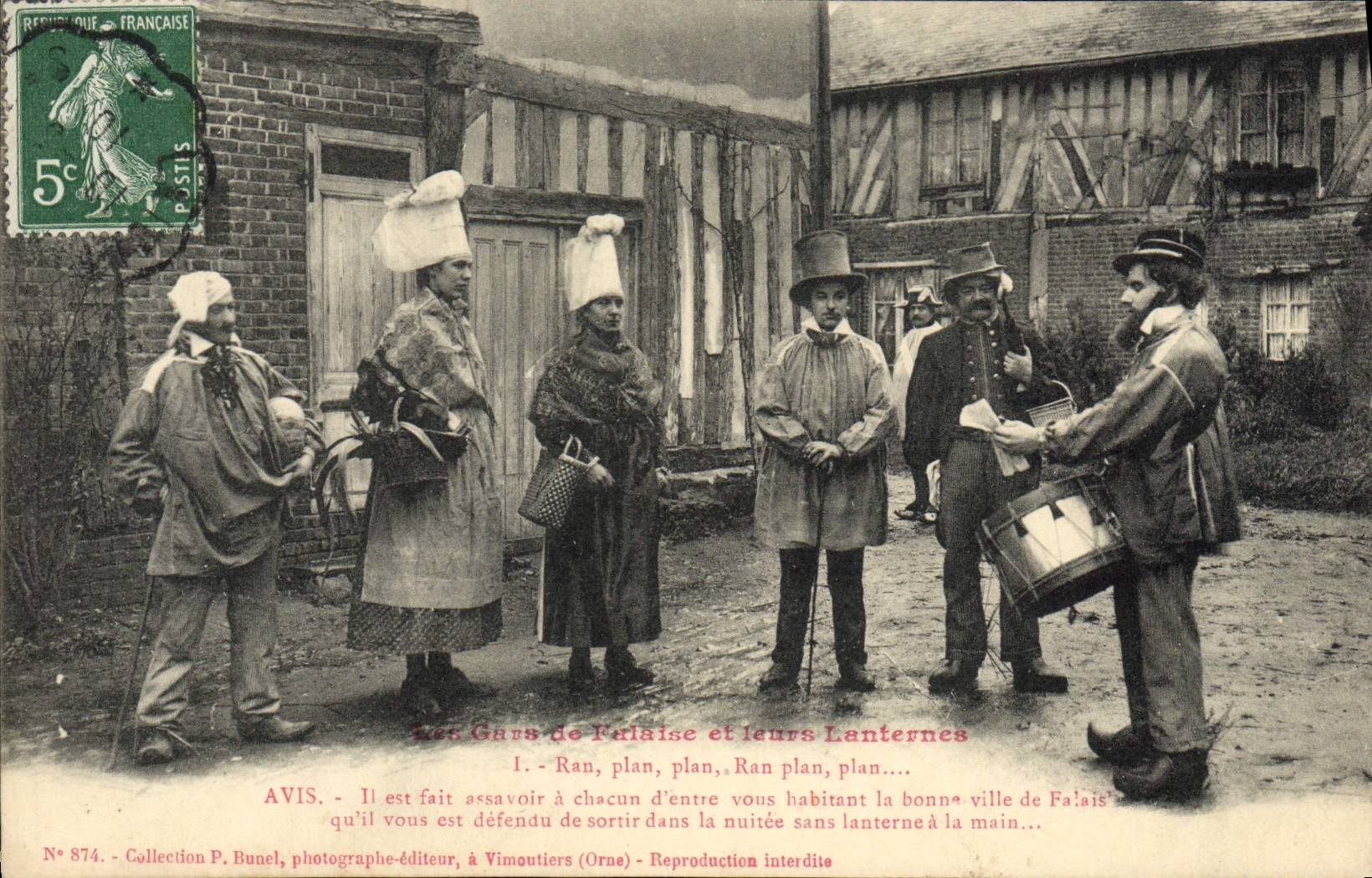 VINTAGE POSTCARD Cliff And Their Lanterns folklore