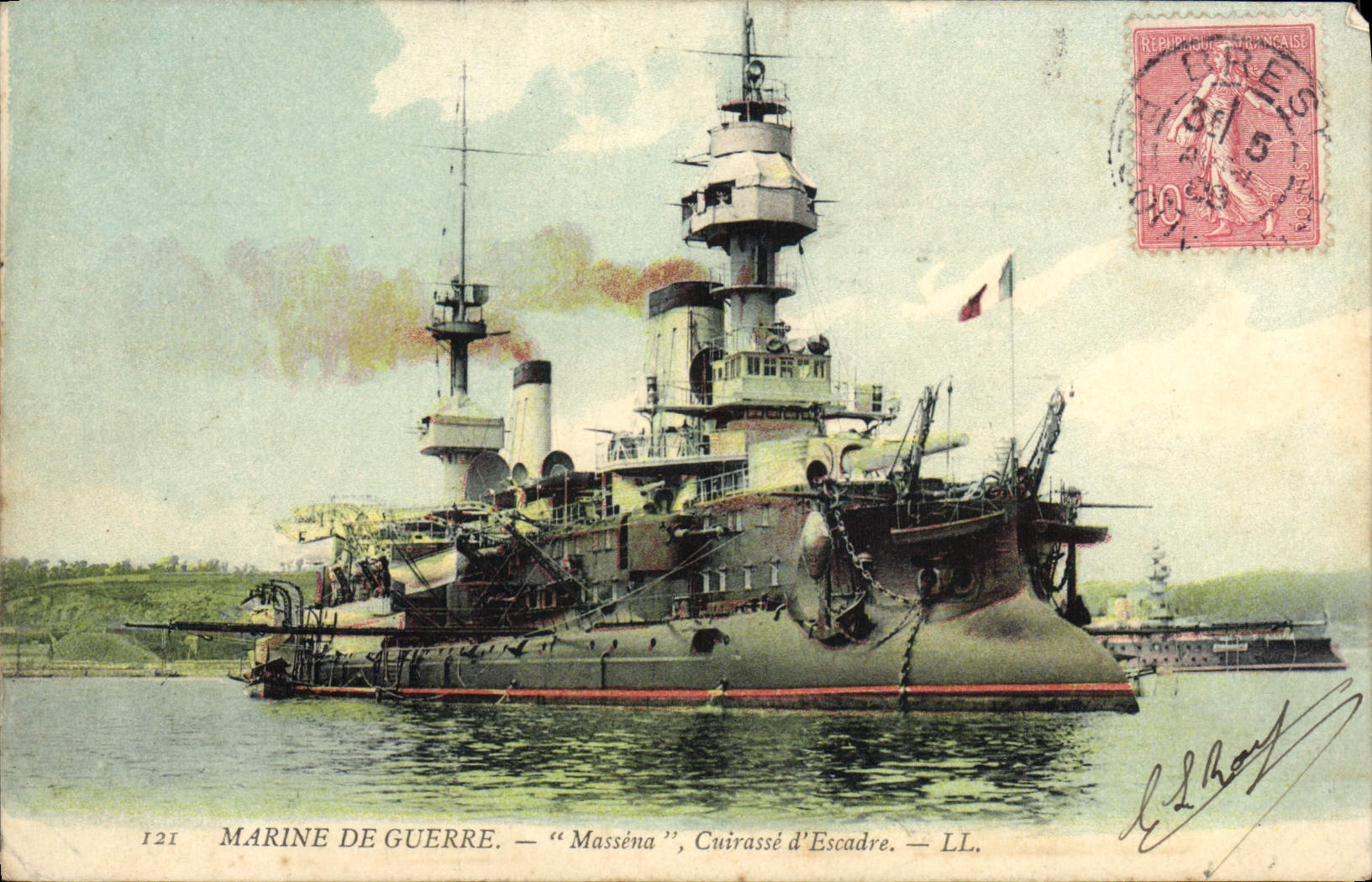 CPA Marine De Guerre Massena Cuirasse D'Escadre
