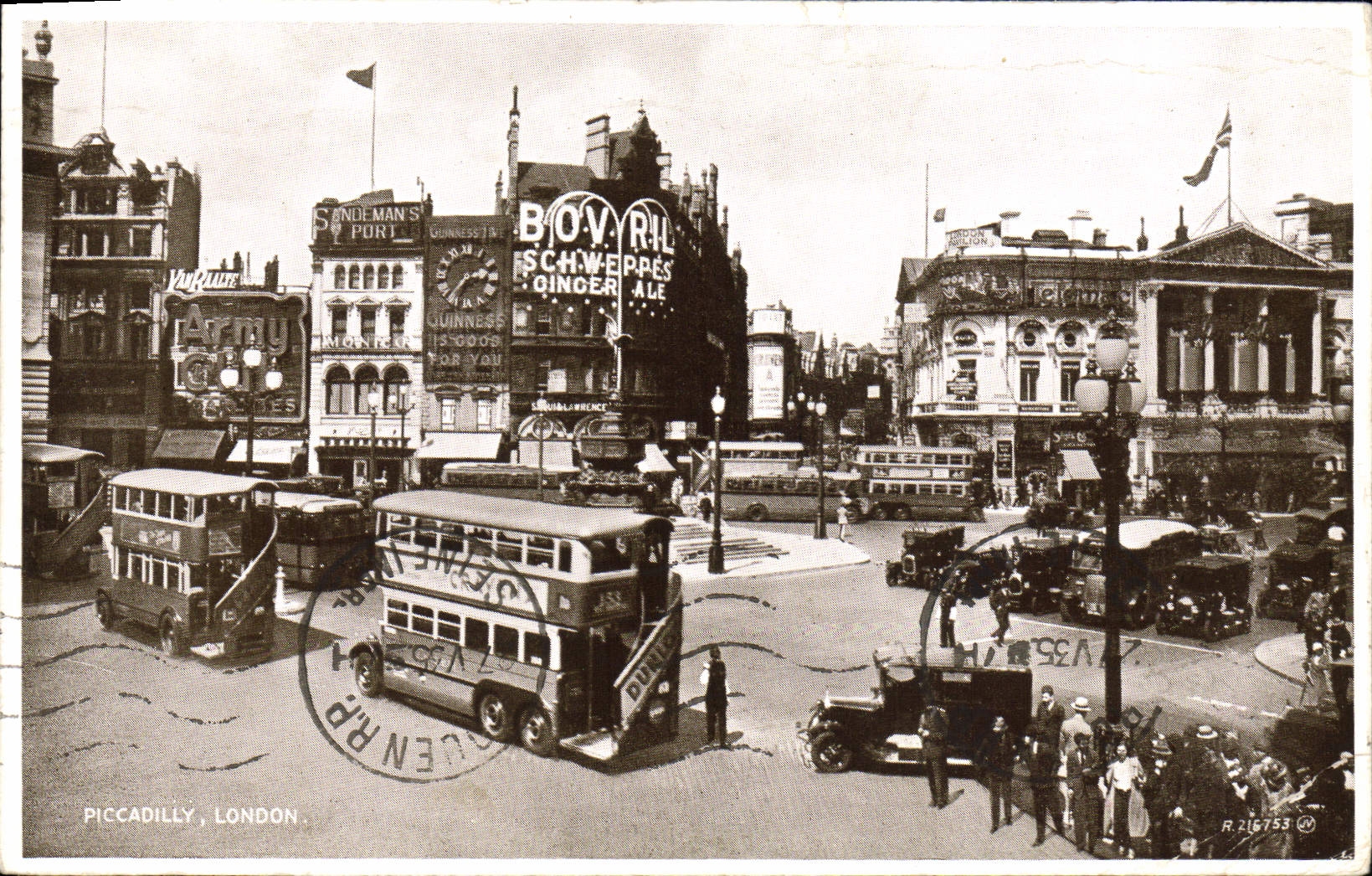 POSTAL Piccadilly Londres de la VENDIMIA