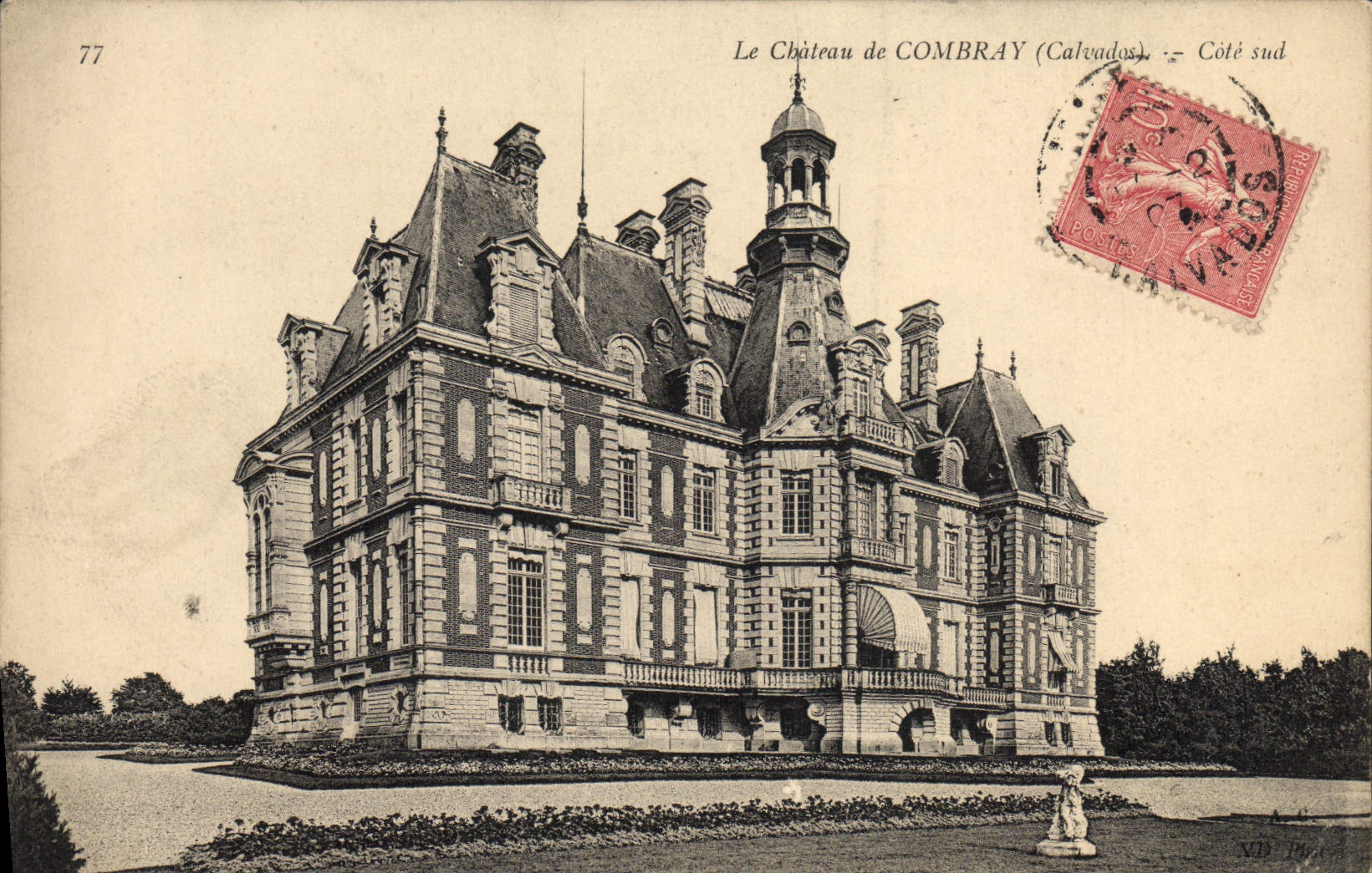 VINTAGE POSTCARD the Castle De Combray Southern part