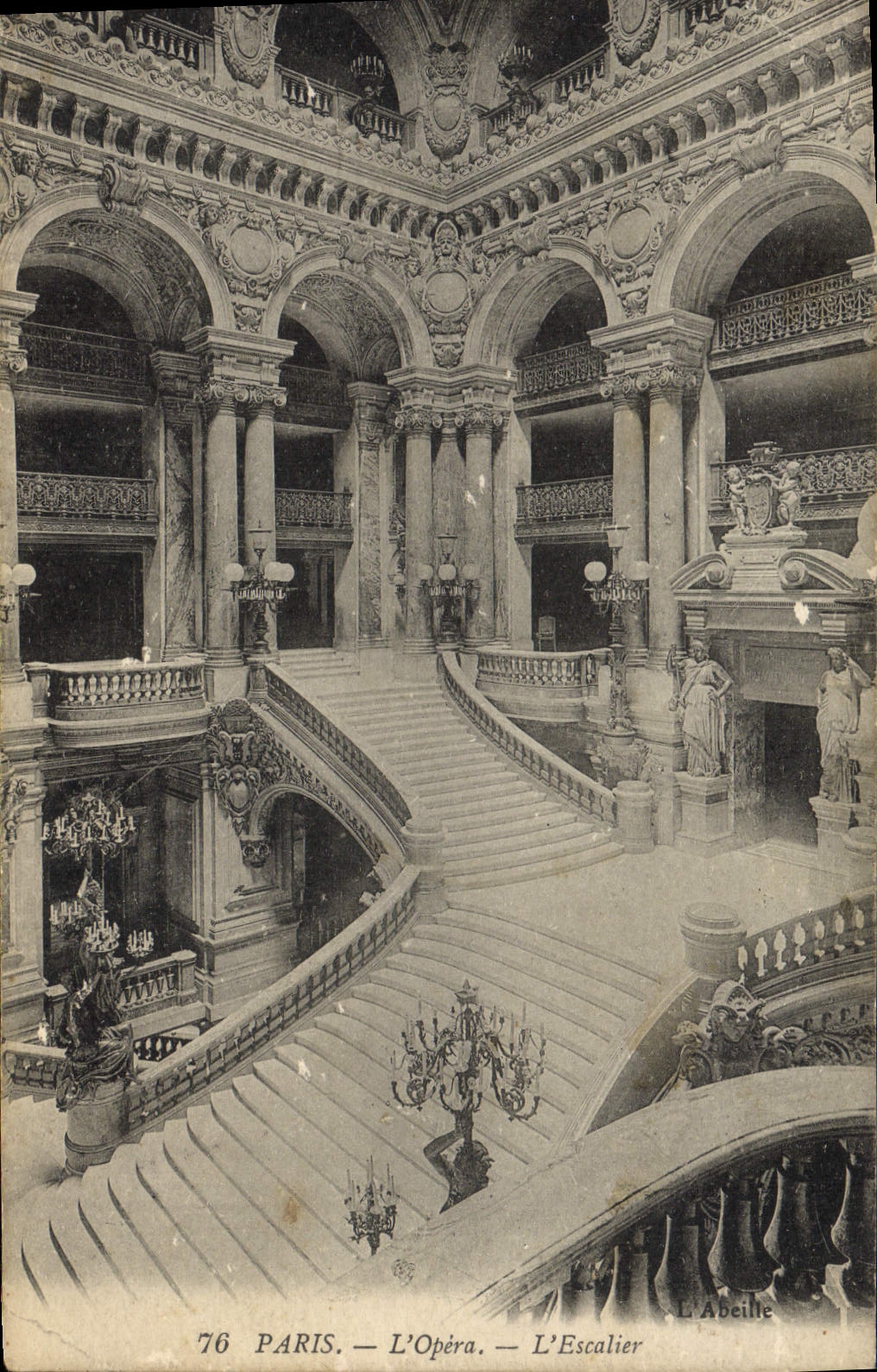 VINTAGE POSTCARD Paris the Opera the Staircase