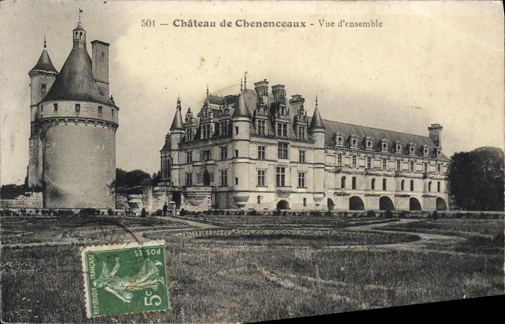 Cuadro total de Castle De Chenonceaux de la POSTAL de la VENDIMIA