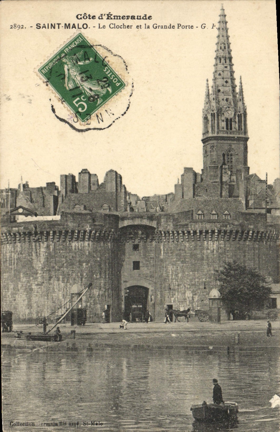 VINTAGE POSTCARD Holy Malo the Bell-tower And the Large Gate