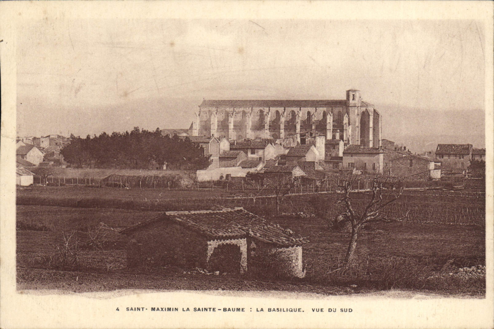VINTAGE POSTCARD Holy Maximin Sainte the Balsam the Basilica Seen Of the South