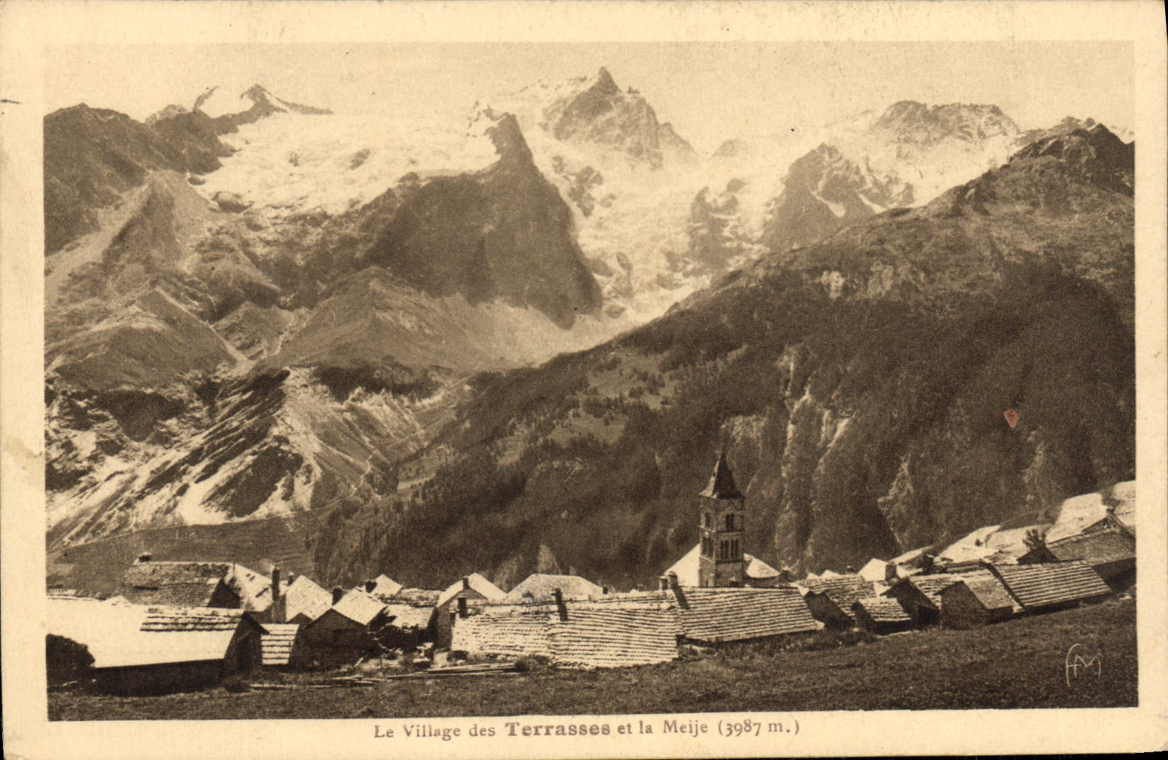 VINTAGE POSTCARD the Village Of the Terraces And Meije