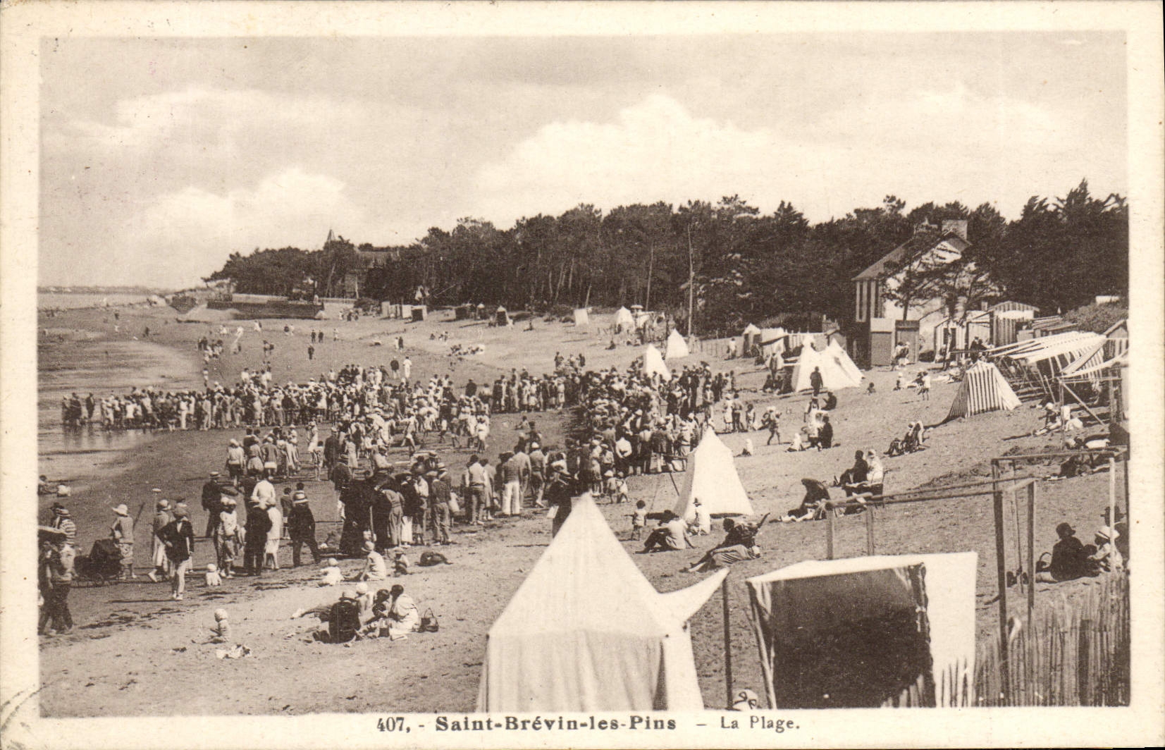 VINTAGE POSTCARD Holy Brevin Pines the Beach
