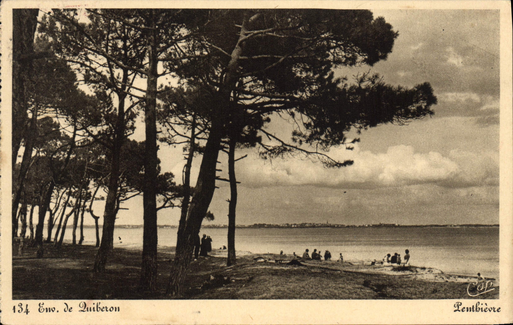VINTAGE POSTCARD Surroundings of Quiberon Penthievre DAguin Quiberon Beaches Caves