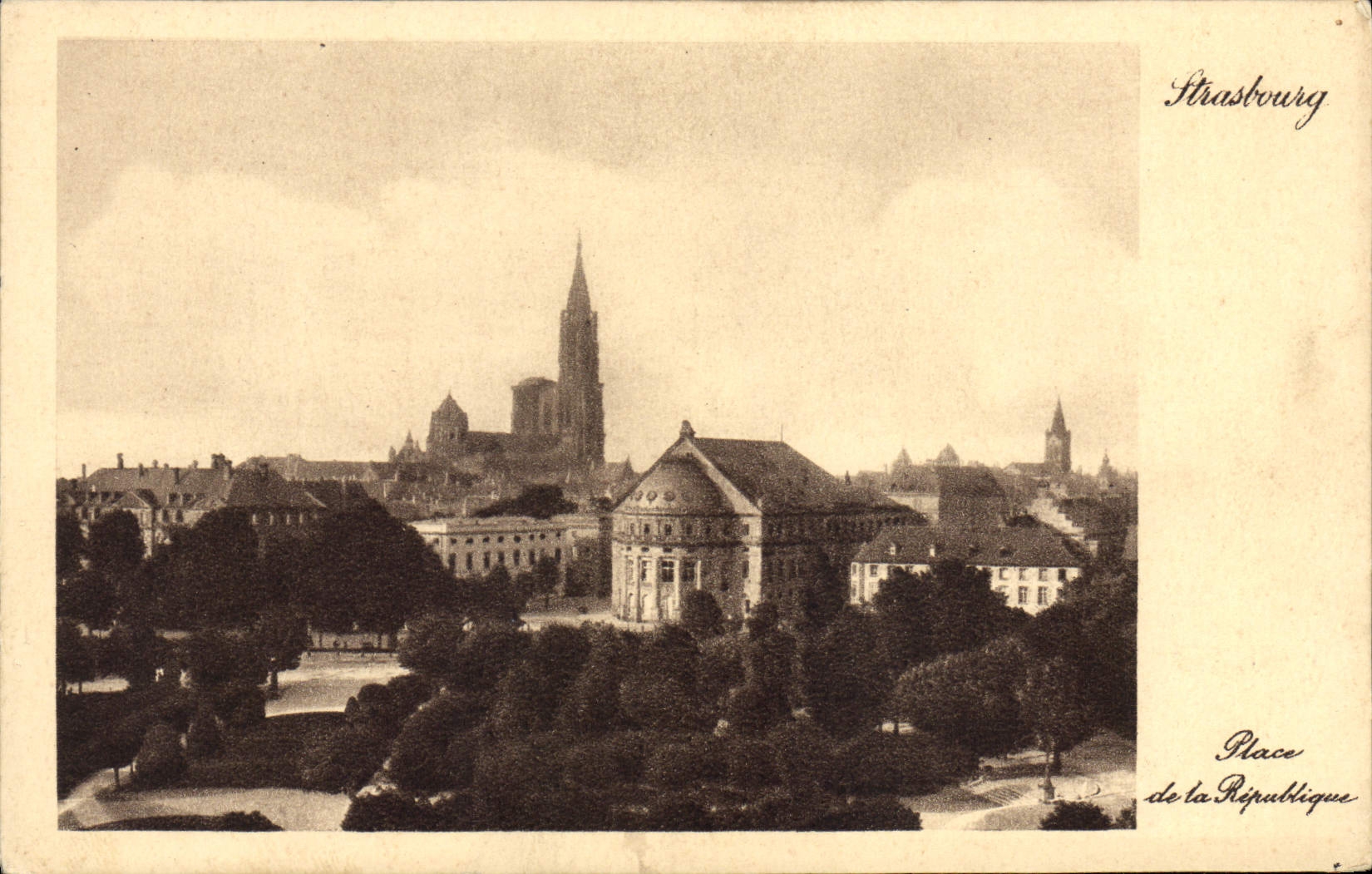 Lugares de Estrasburgo de la POSTAL de la VENDIMIA de Repullique