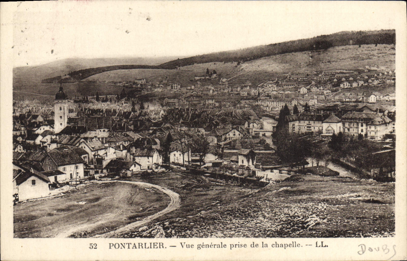 VINTAGE POSTCARD Pontarlier View Taken Of the Vault Daguin Seal