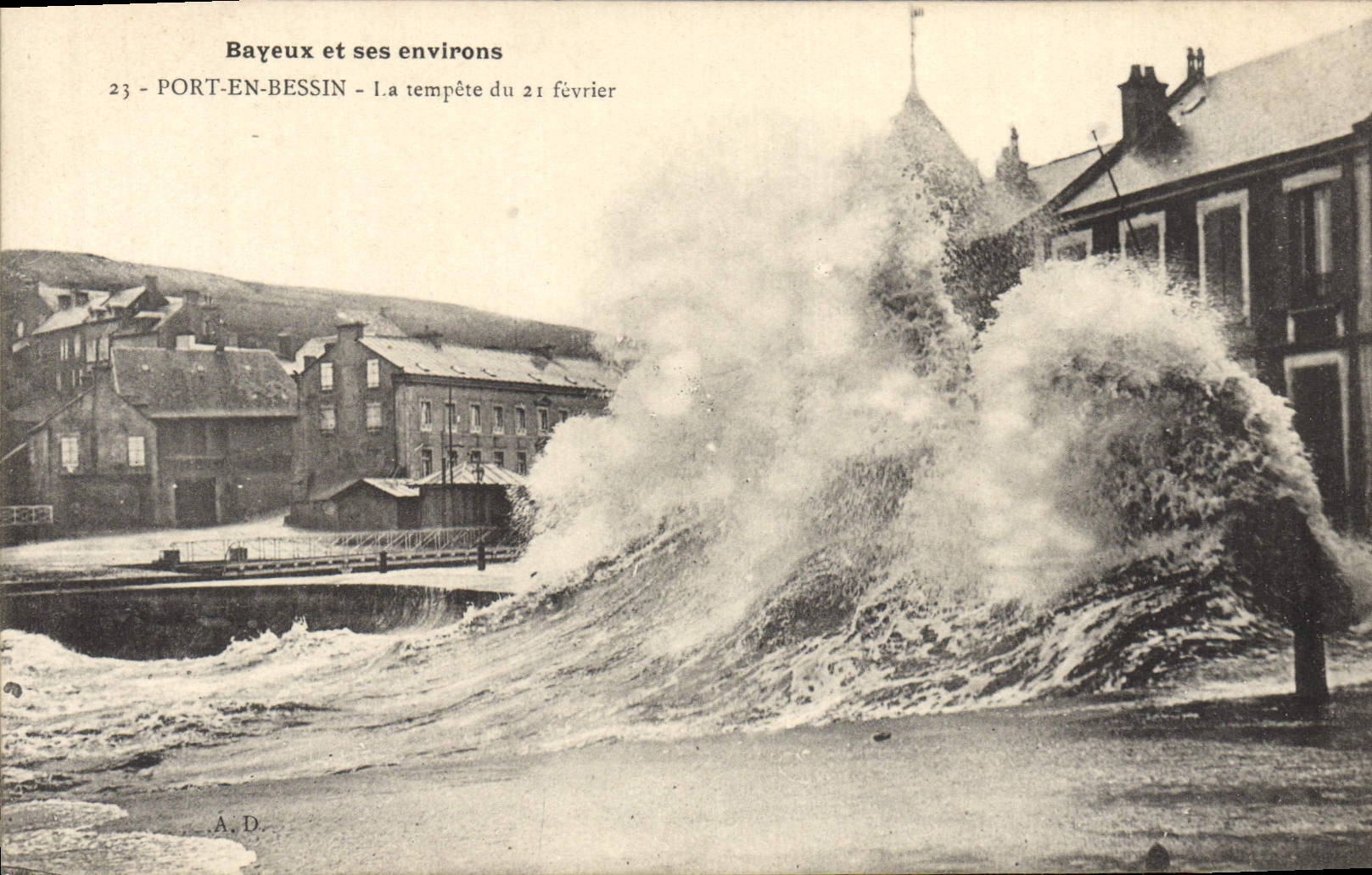 Puerto de la POSTAL de la VENDIMIA en Bessin la tormenta del 21 de febrero