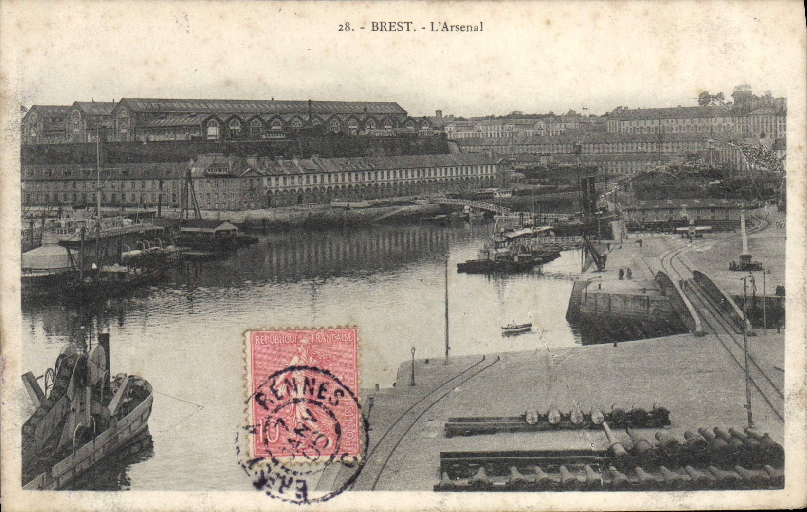 VINTAGE POSTCARD Brest the Arsenal Boats