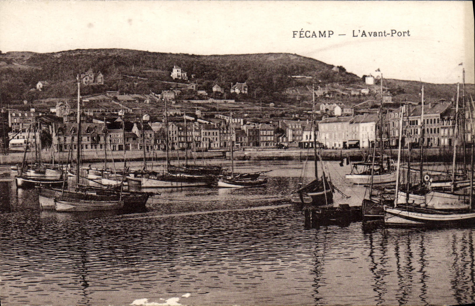POSTAL Fecamp de la VENDIMIA antes de los barcos portuarios