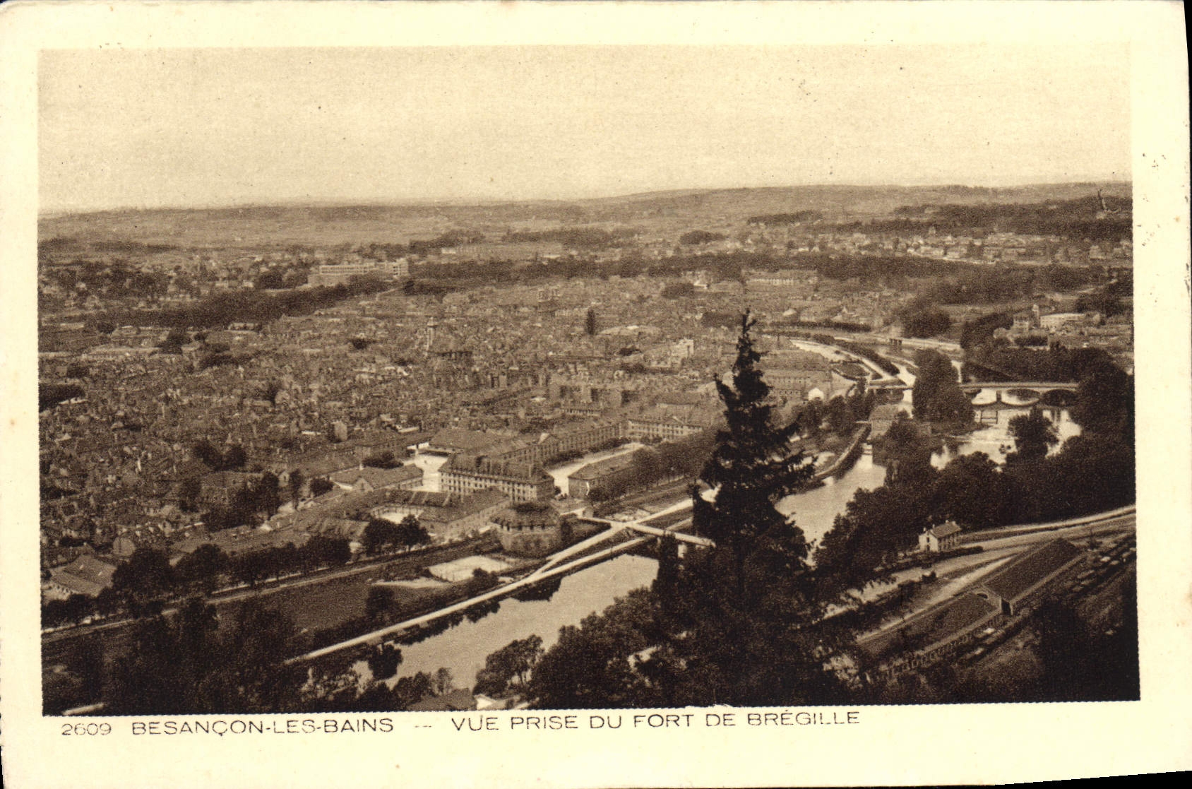 VINTAGE POSTCARD Besancon Les Bains Seen from Of the Fort De Bregille