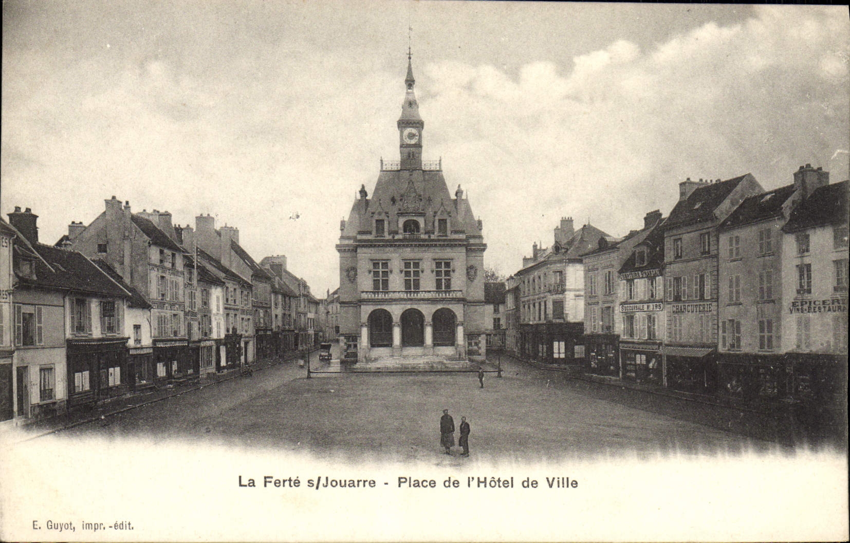 VINTAGE POSTCARD Ferte Under Jouarre Places De I' Town hall