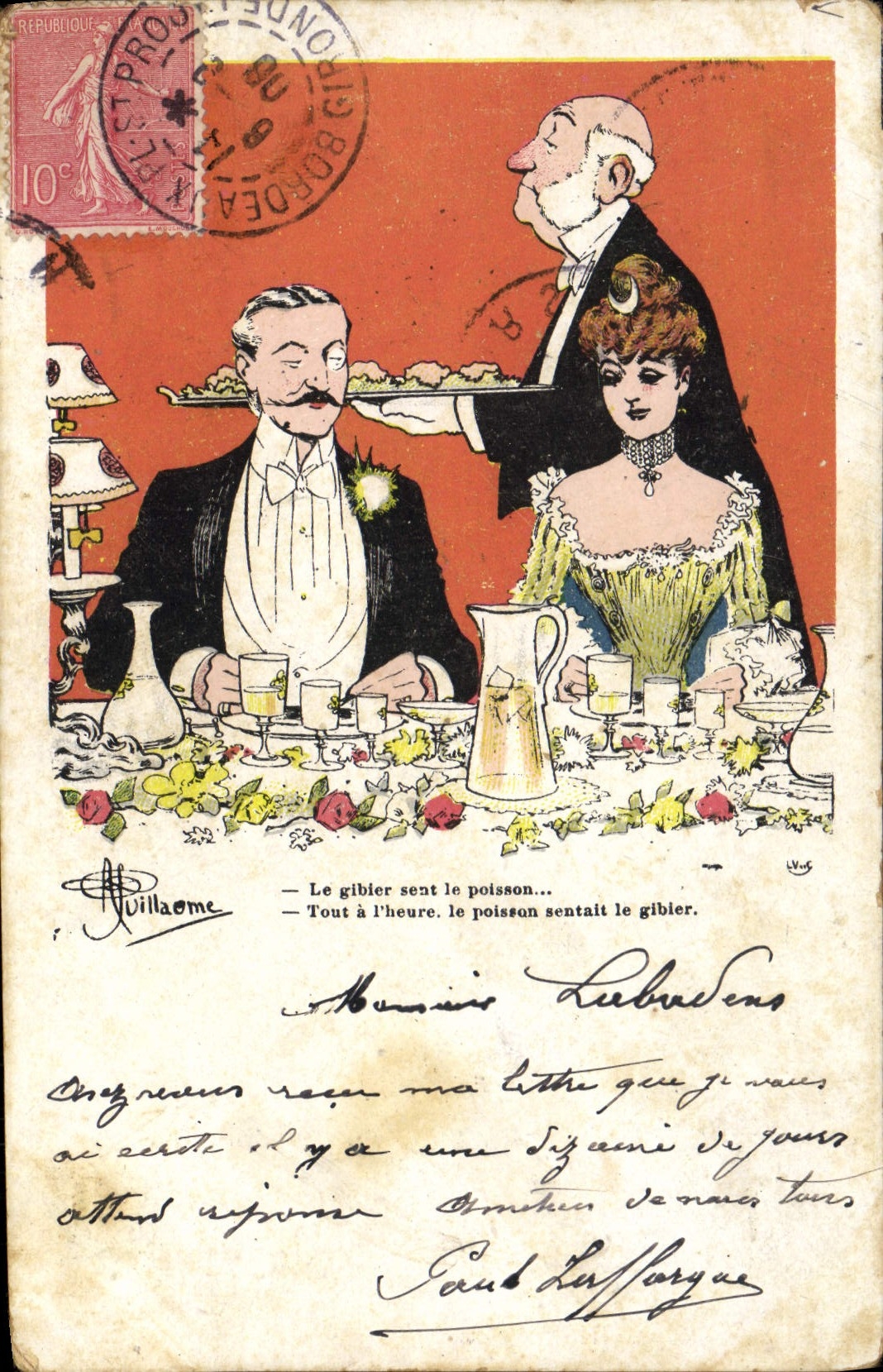 CPA Le Gibier Sent Le Poisson Illustraeur Guillaume